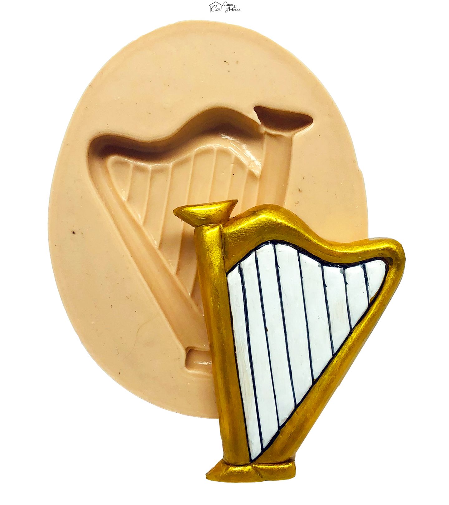 Molde de silicone - Harpa - Media - P837