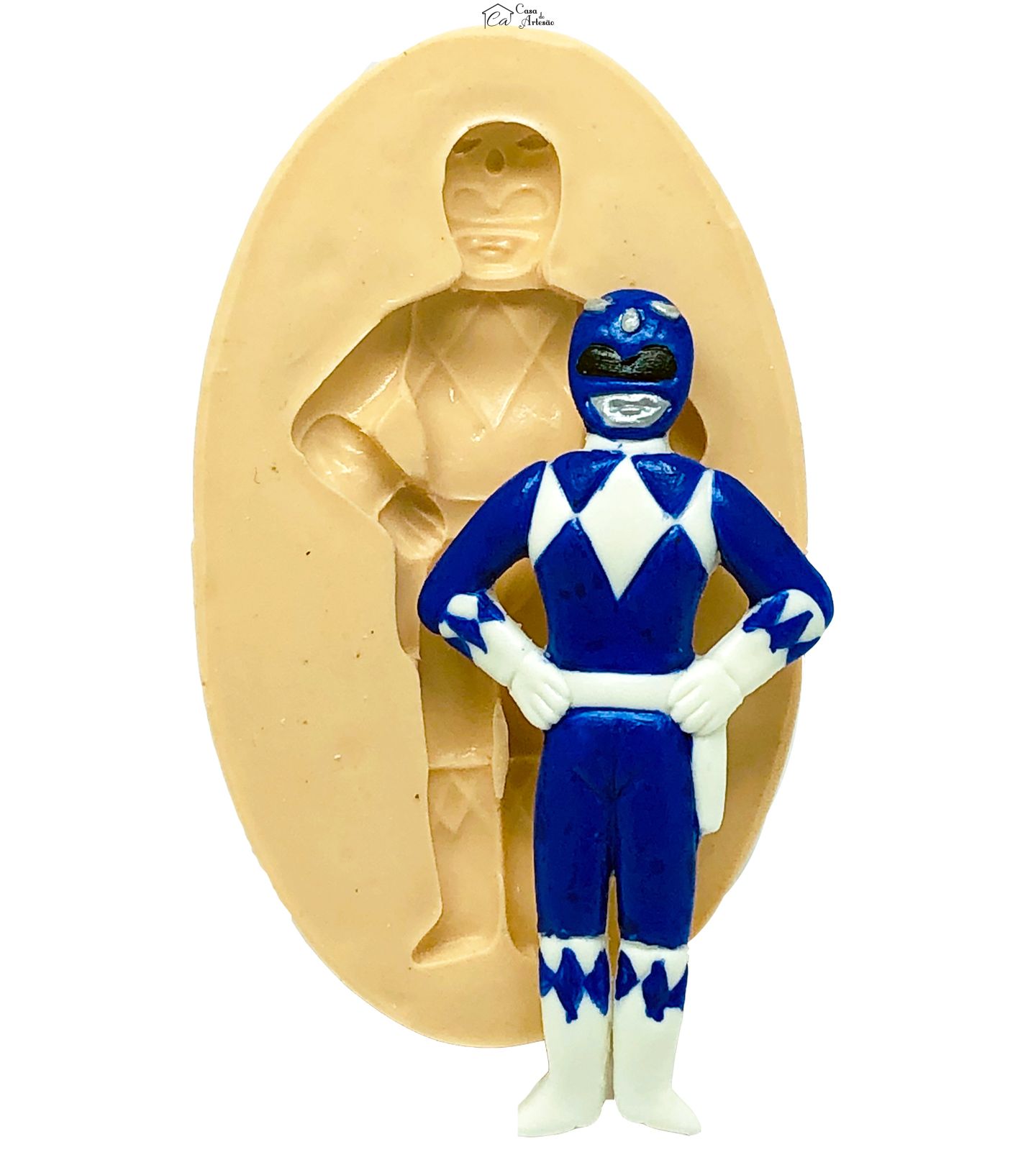 Molde de silicone - Power Ranger - Azul - Grande - P790