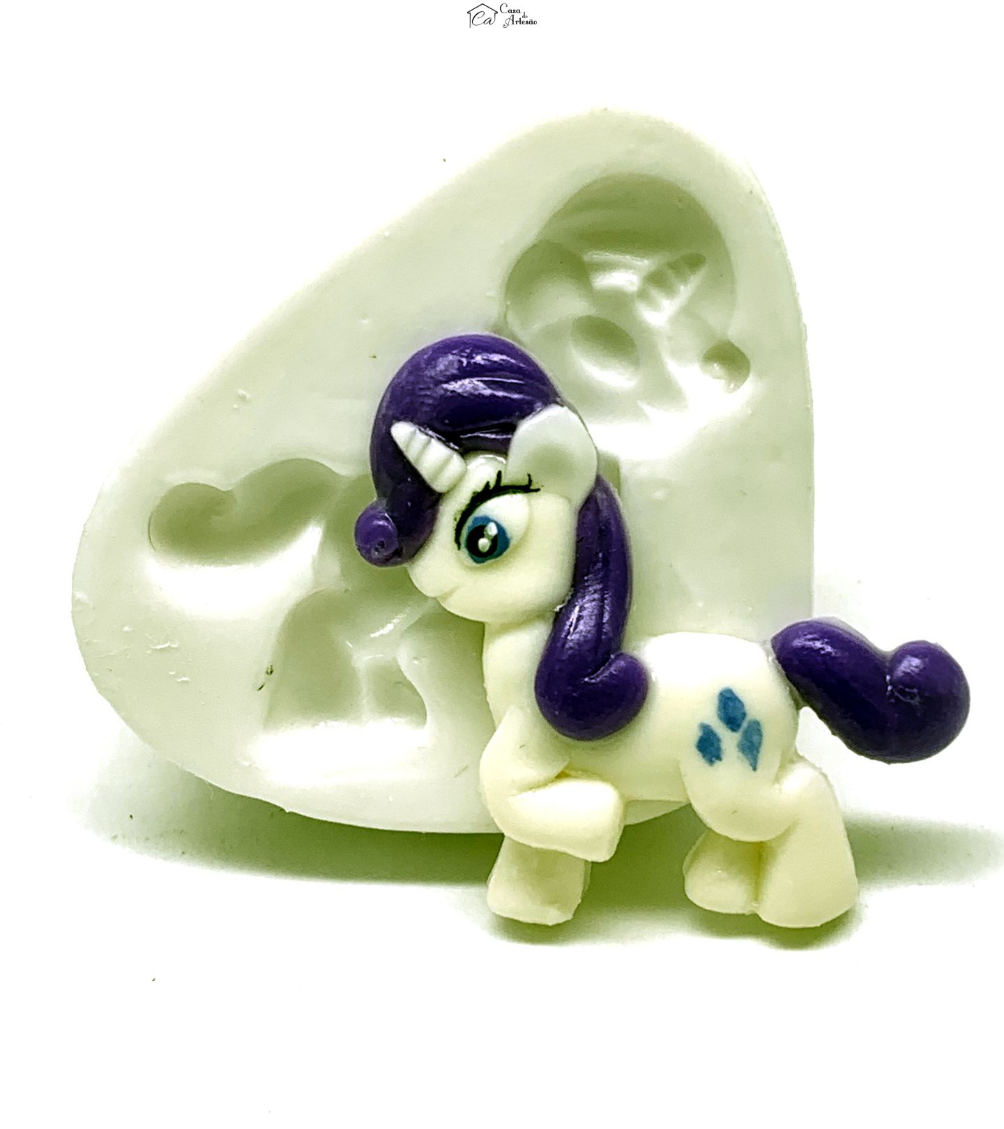 Molde de silicone - Meu Pequeno Ponei - Rarity - Pequena - P1199