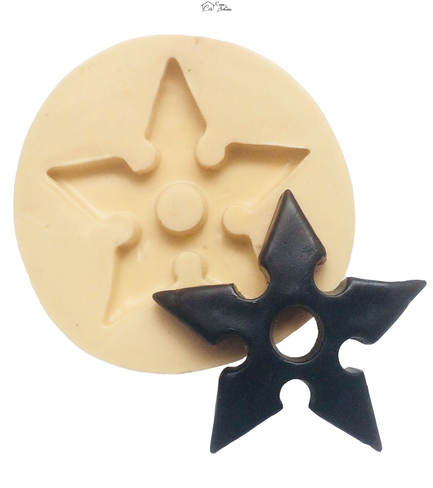 Molde de silicone - Ninja - Estrela Shuriken - Grande - P209