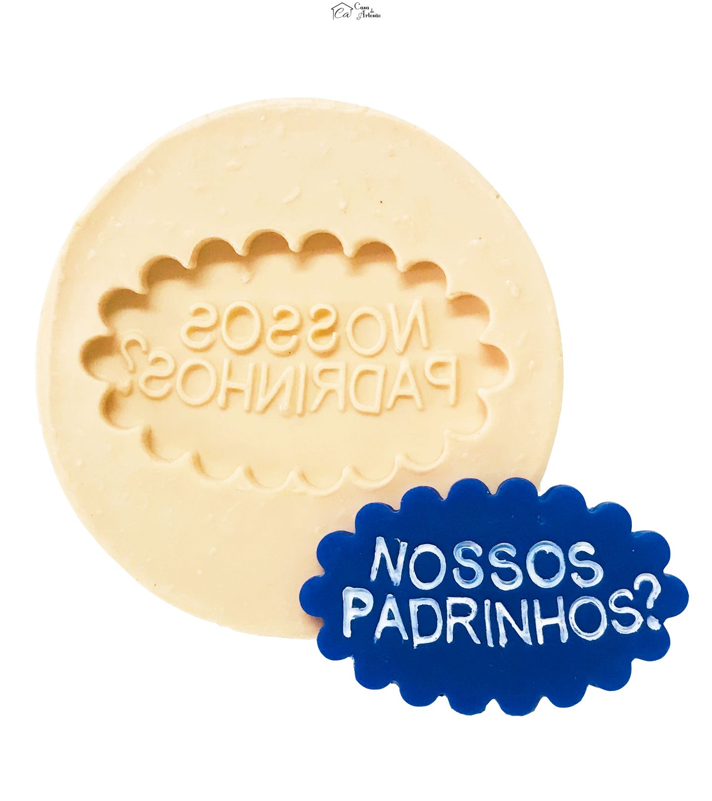 Molde de silicone - Placa Indicativa -  Nossos Padrinhos? - P517