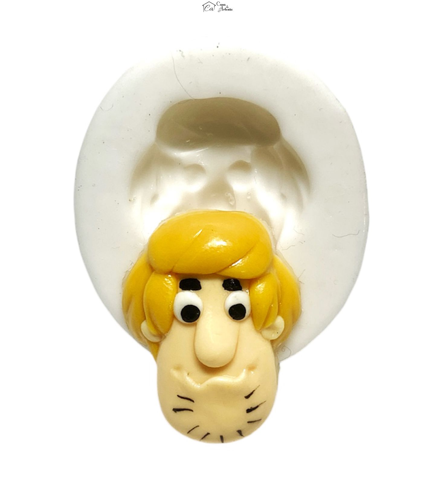 Molde de silicone - Scooby Doo - Rosto Salsicha - Pequeno - P1226