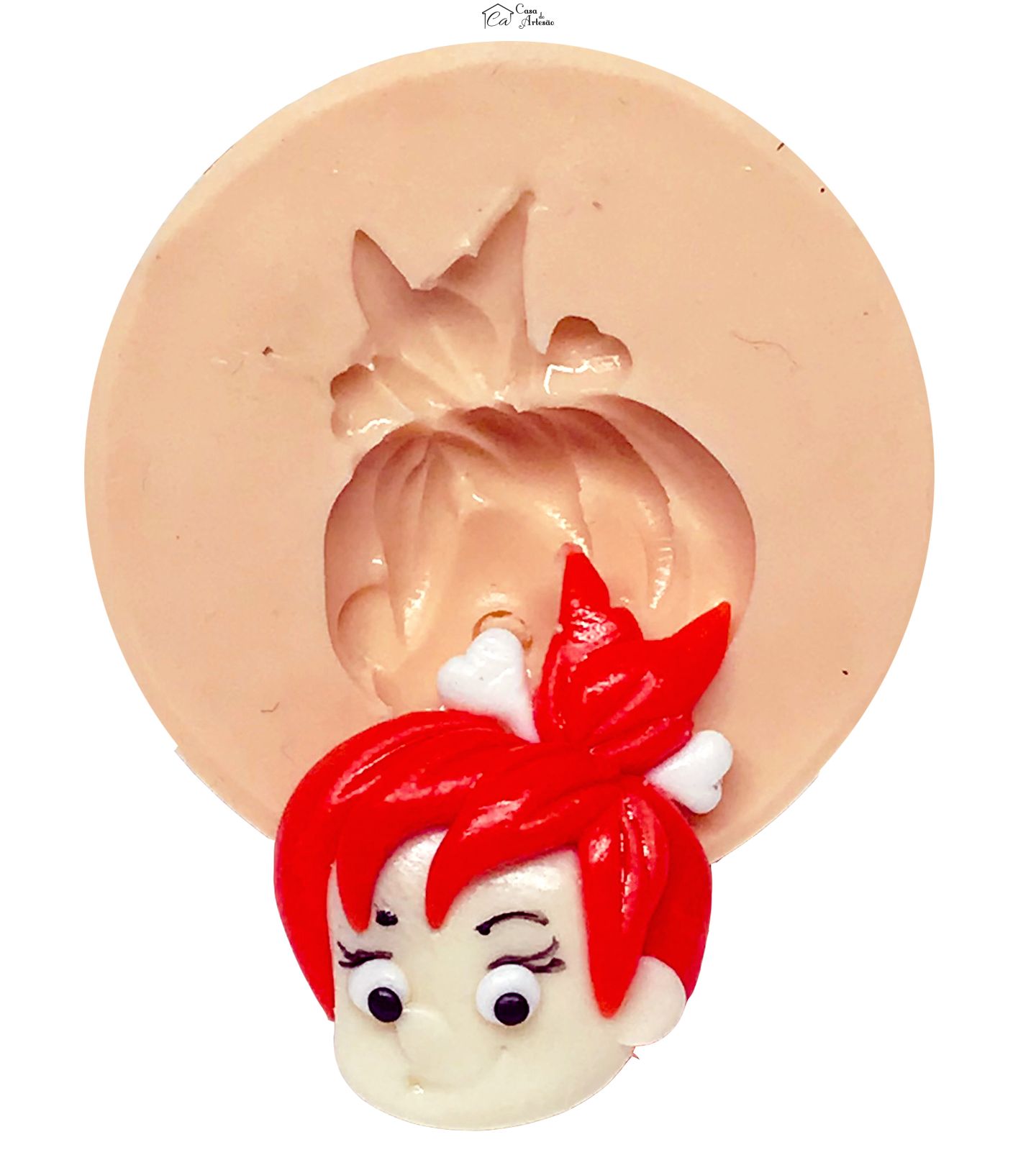 Molde de silicone - Flintstones - Rosto Pedrita - Pequeno - P630