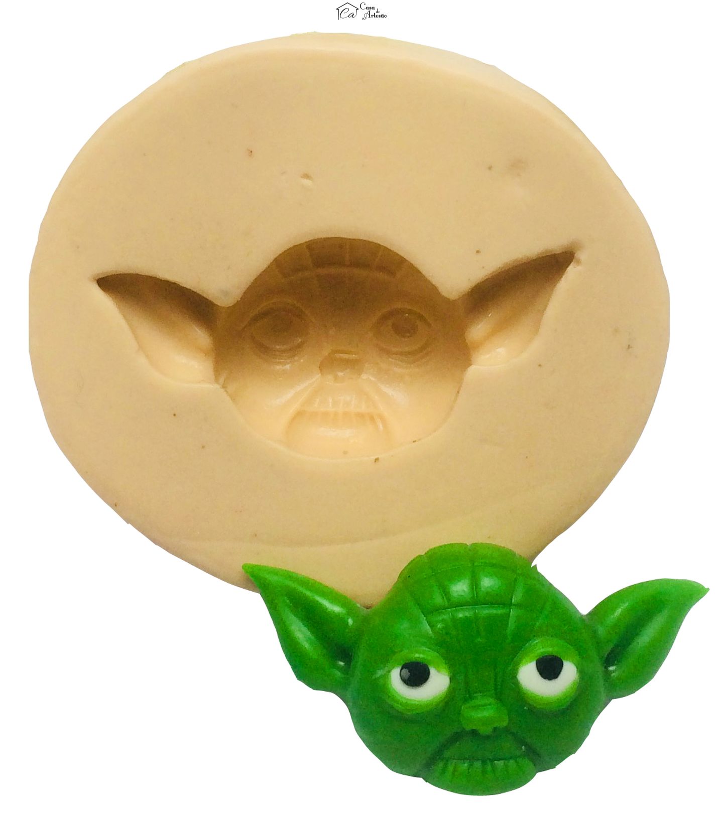 Molde de silicone - Guerra Nas Estrelas - Rosto Mestre Yoda - Mod.01