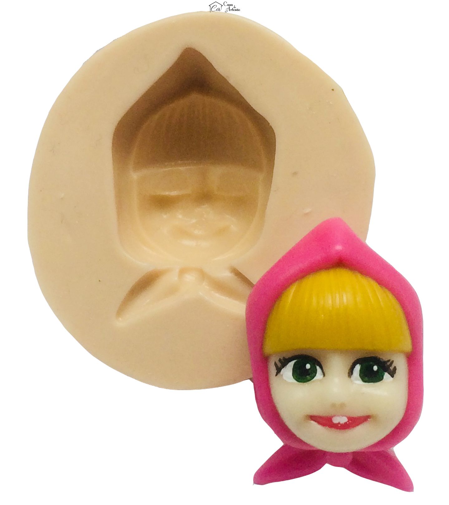 Molde de silicone - Masha e o Urso - Rosto Masha - Pequeno - P362