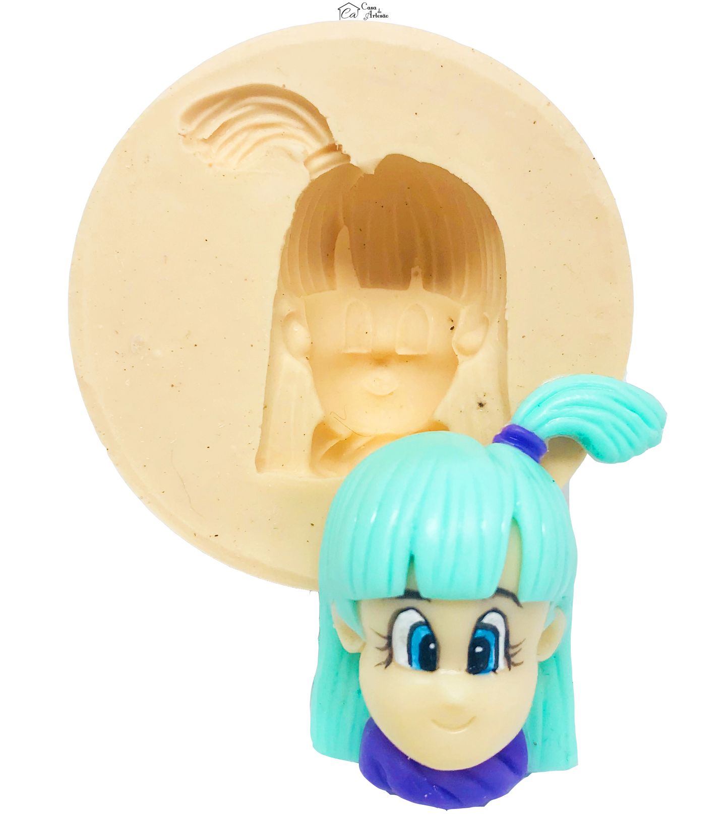 Molde de silicone - Dragon Ball - Rosto Bulma - Medio - P465