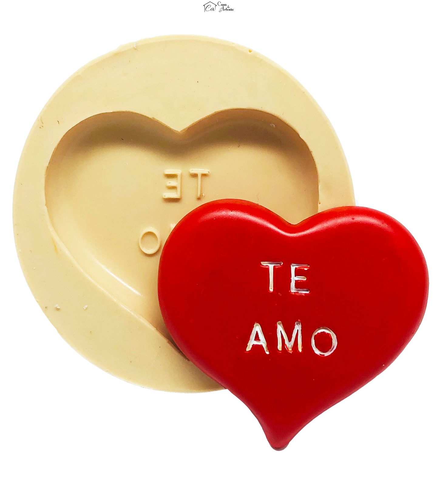 Molde de silicone - Coração - Te Amo - Grande - P841