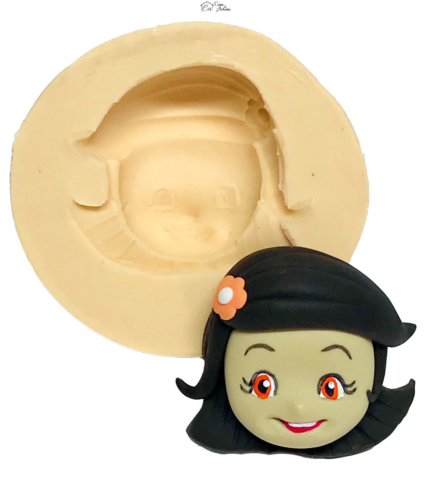 Molde de silicone - Moranguinho - Rosto Laranjinha - Pequeno - P534