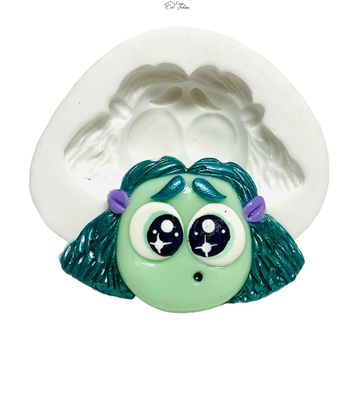 Molde de silicone - Divertida Mente - Rosto Inveja - Grande - P1245