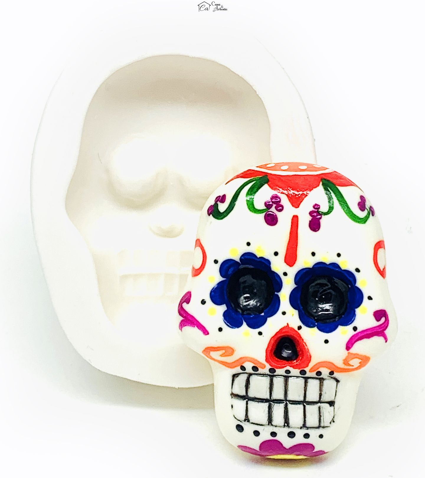 Molde de silicone - Caveira Mexicana - Grande - P1133