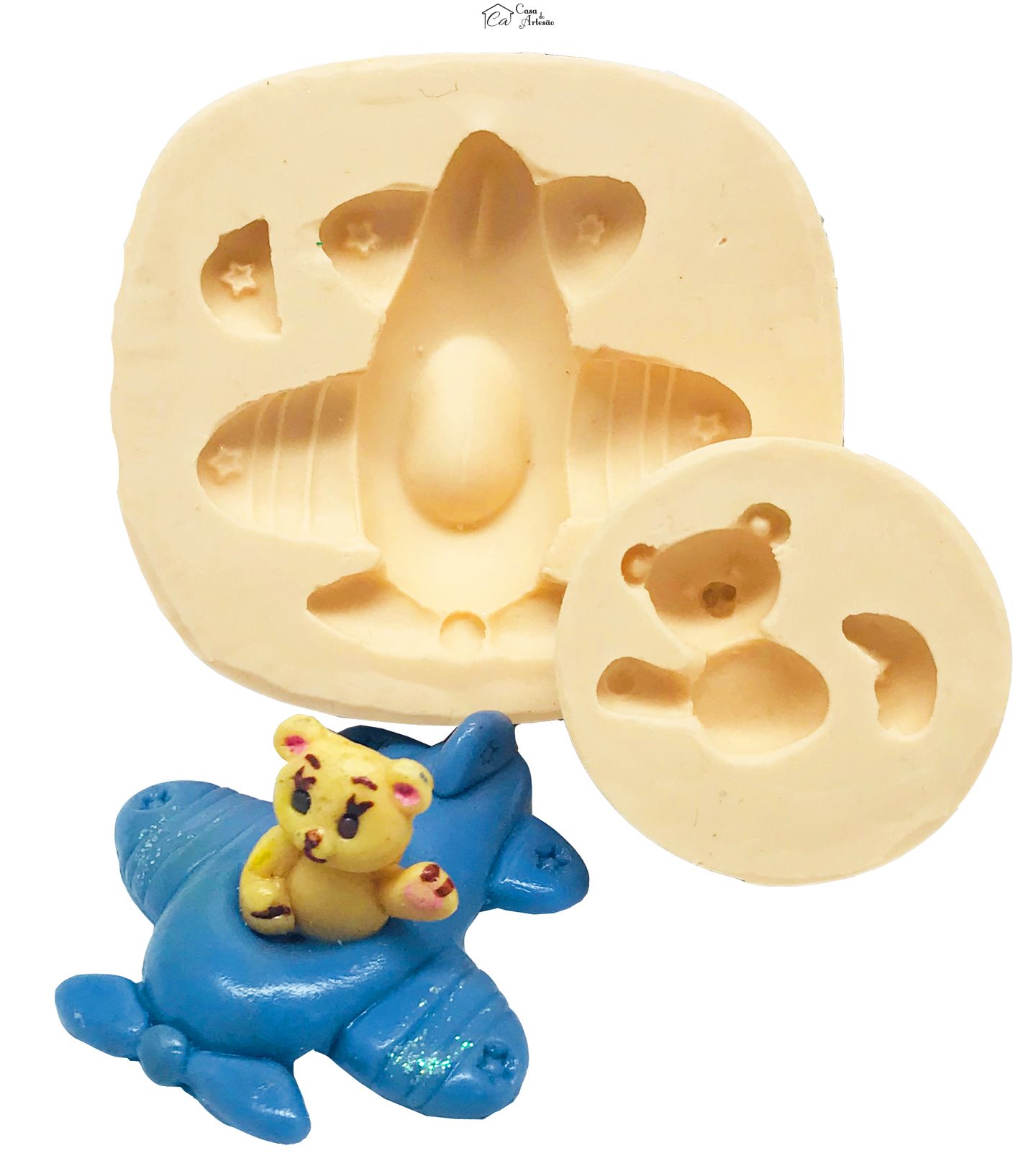 Molde de silicone - Avião c/ Boneco