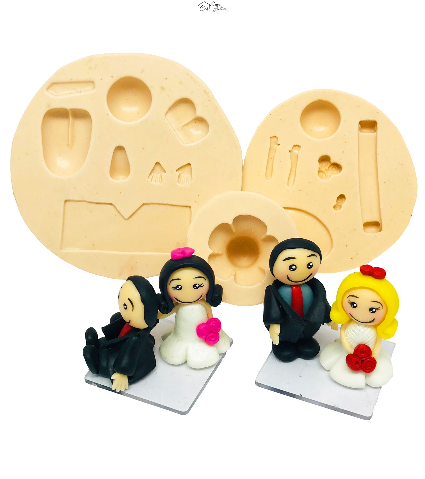 Molde de silicone - Noivos em Pé / Sentado