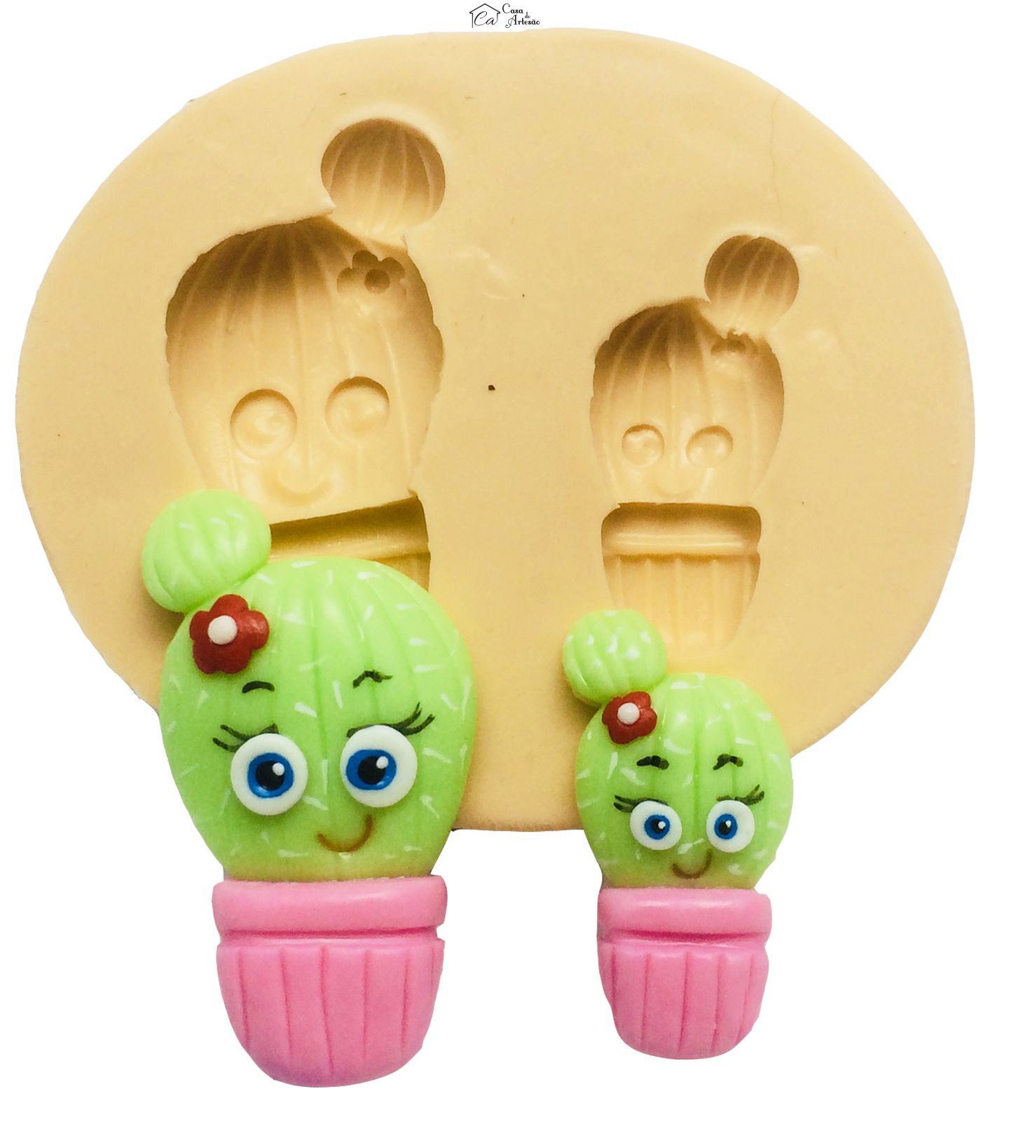 Molde de silicone - Jardim Encantado - Cactus 02 - Medio e Pequeno - P369