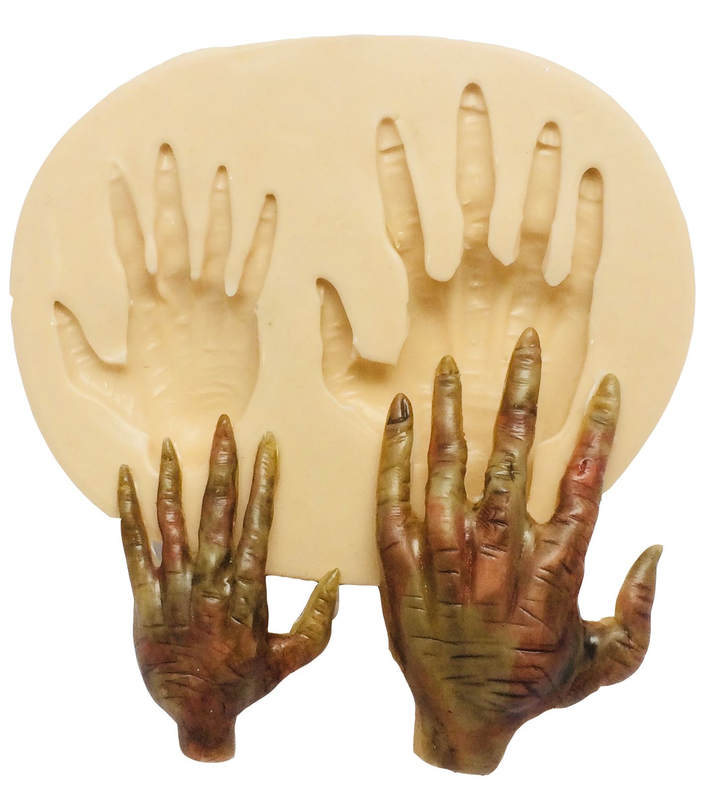 Molde de silicone - Zumbi - Mãos - 02 Tamanhos - P223