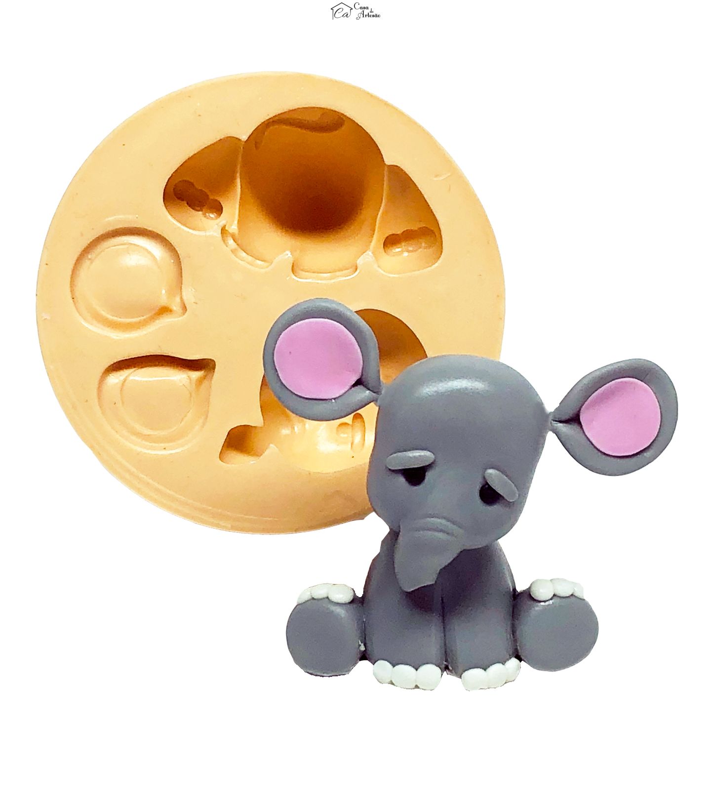 Molde de silicone - Elefante - Corpo Tridimensional - Grande