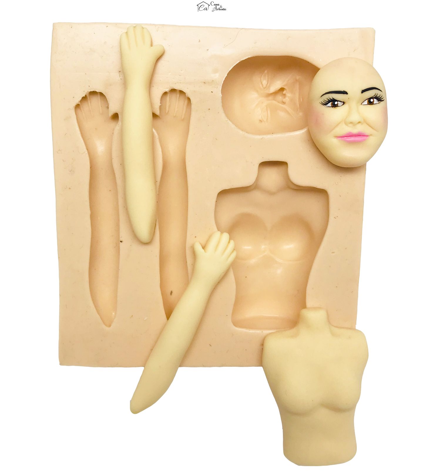 Molde de silicone - Noiva - Cabeça, Tronco e Braços - P98