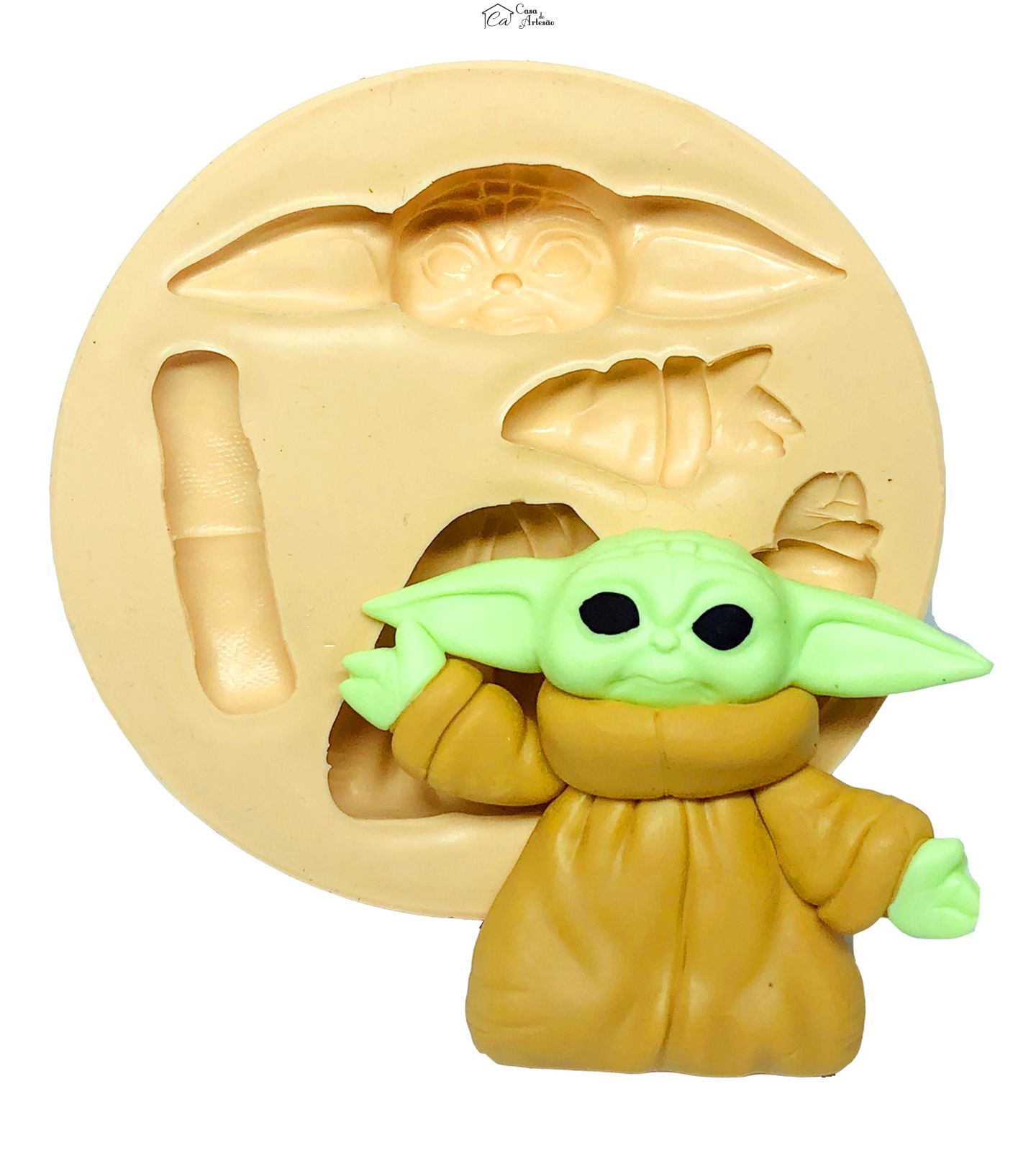 Molde de silicone - Guerra nas Estrelas - Mestre Yoda Baby - Grande - P739