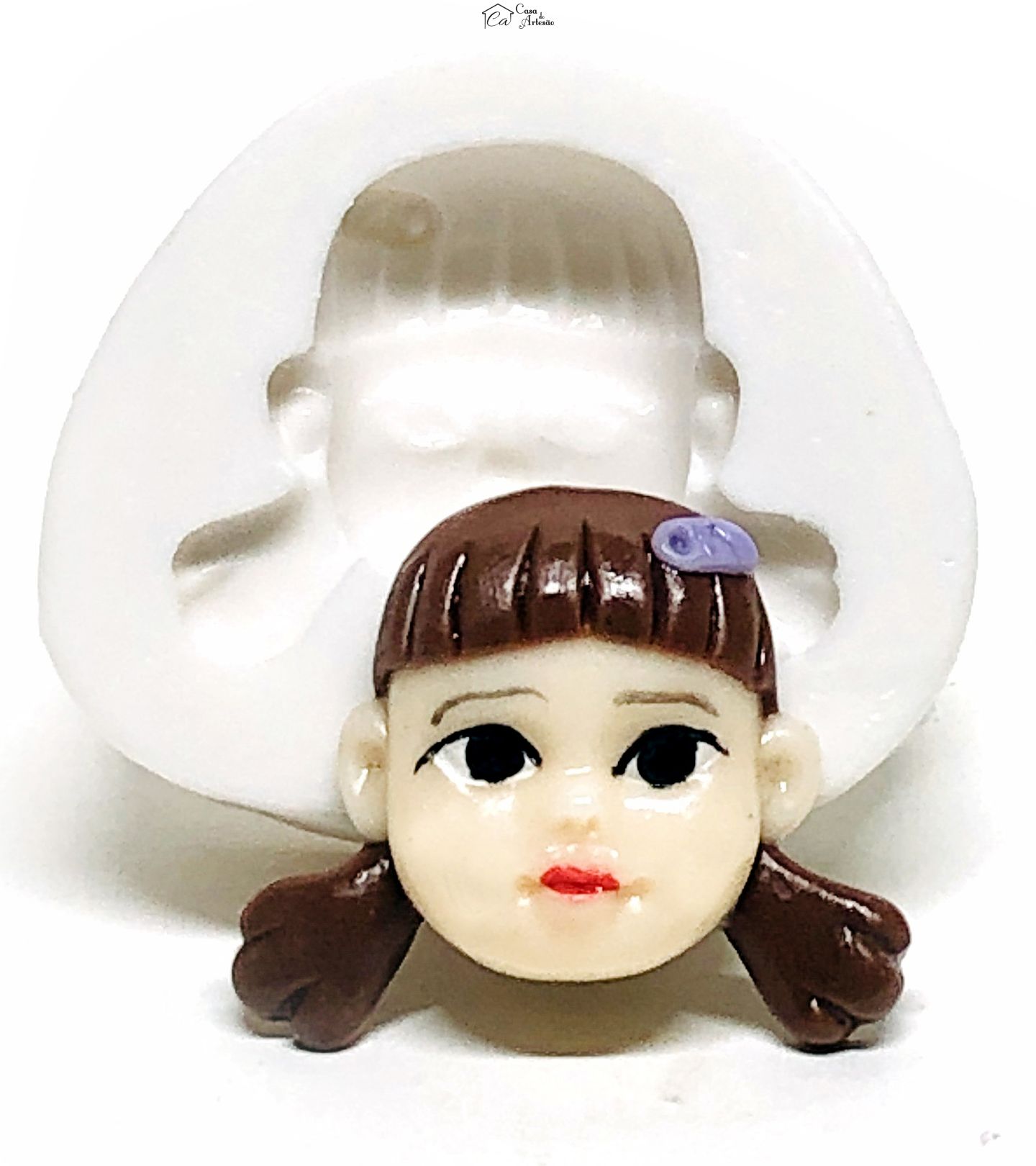 Molde de silicone - Round 6 - Rosto Boneca - Pequeno - P1103