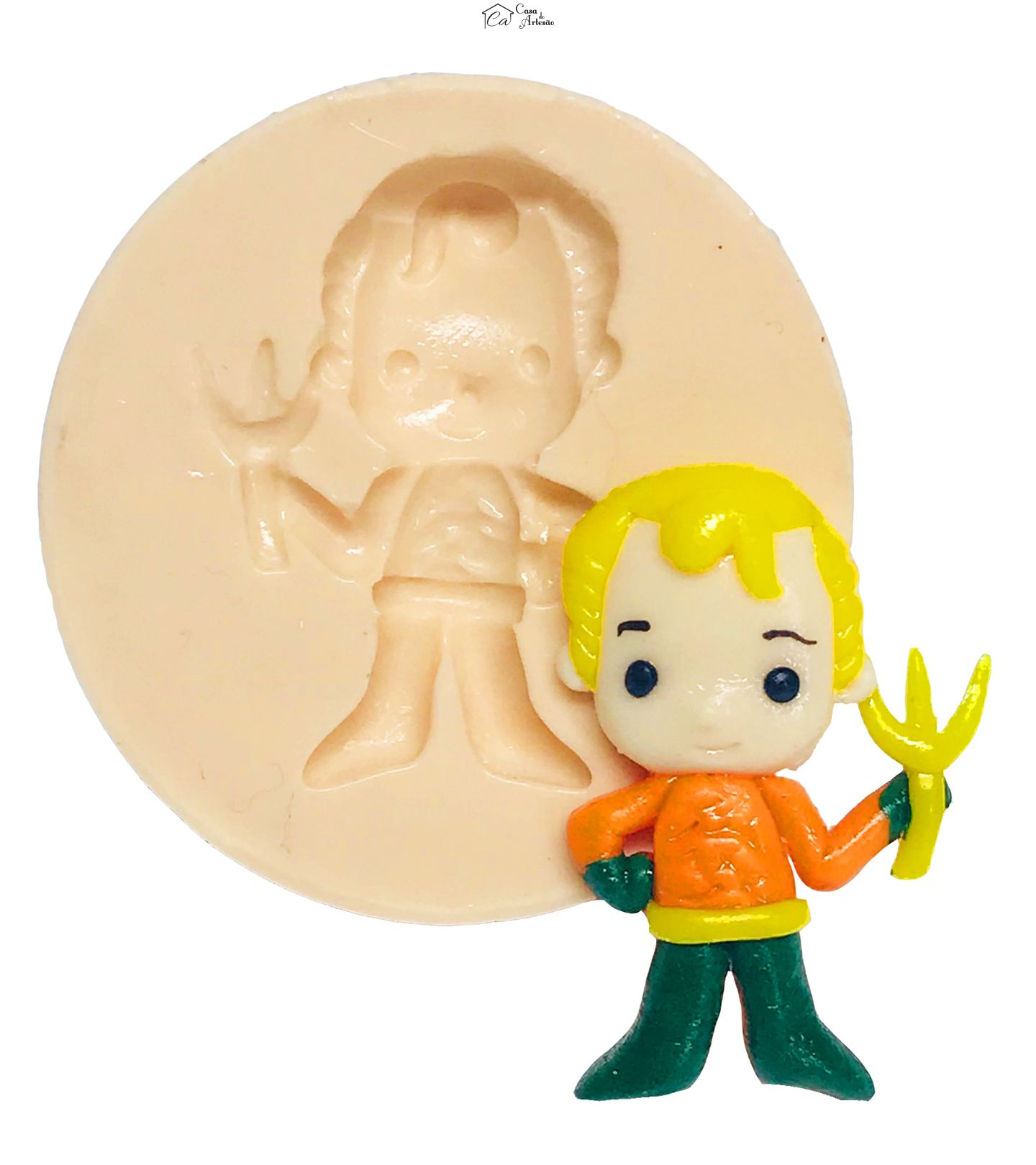 Molde de silicone - Liga da Justiça - Fofinhos - Aquaman - Pequeno - P531