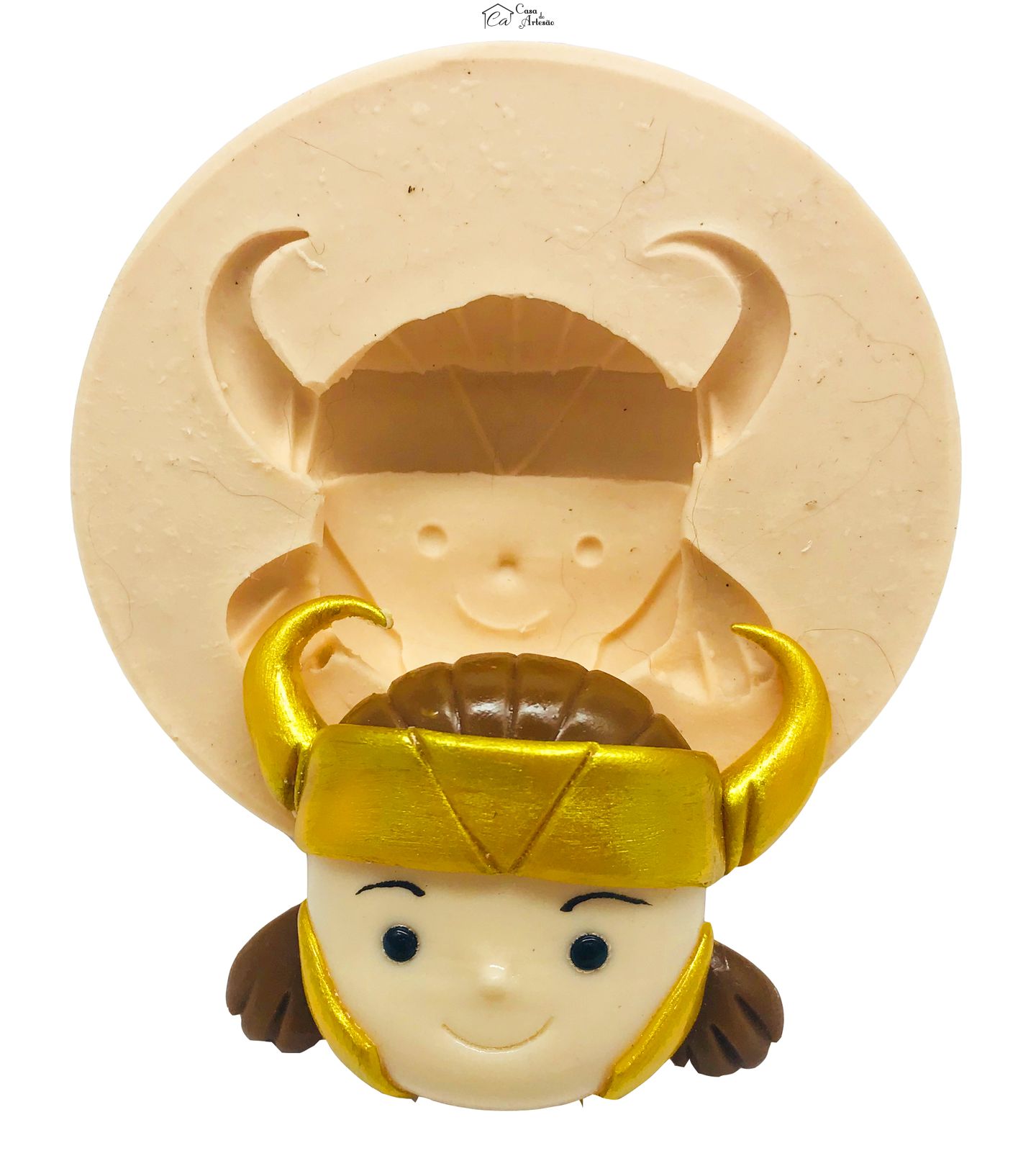 Molde de silicone - Os Vingadores - Fofinhos - Rosto Loki - Grande - P494