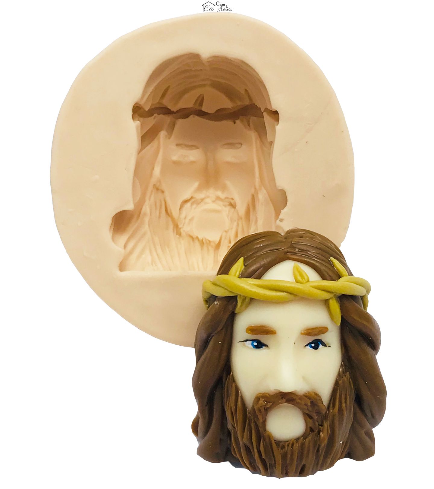Molde de silicone - Jesus Cristo - Rosto Medio - P459