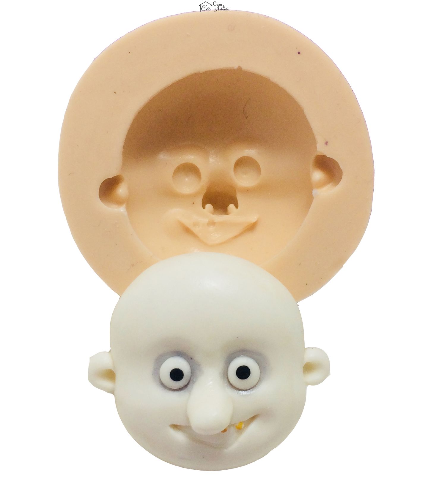 Molde de silicone - Familia Addams - Rosto Tio Fester - Medio - P399