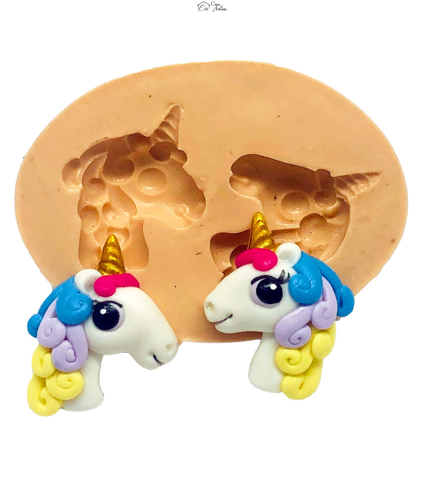 Molde de silicone - Unicornio - Rosto Medio - Pequeno - P873