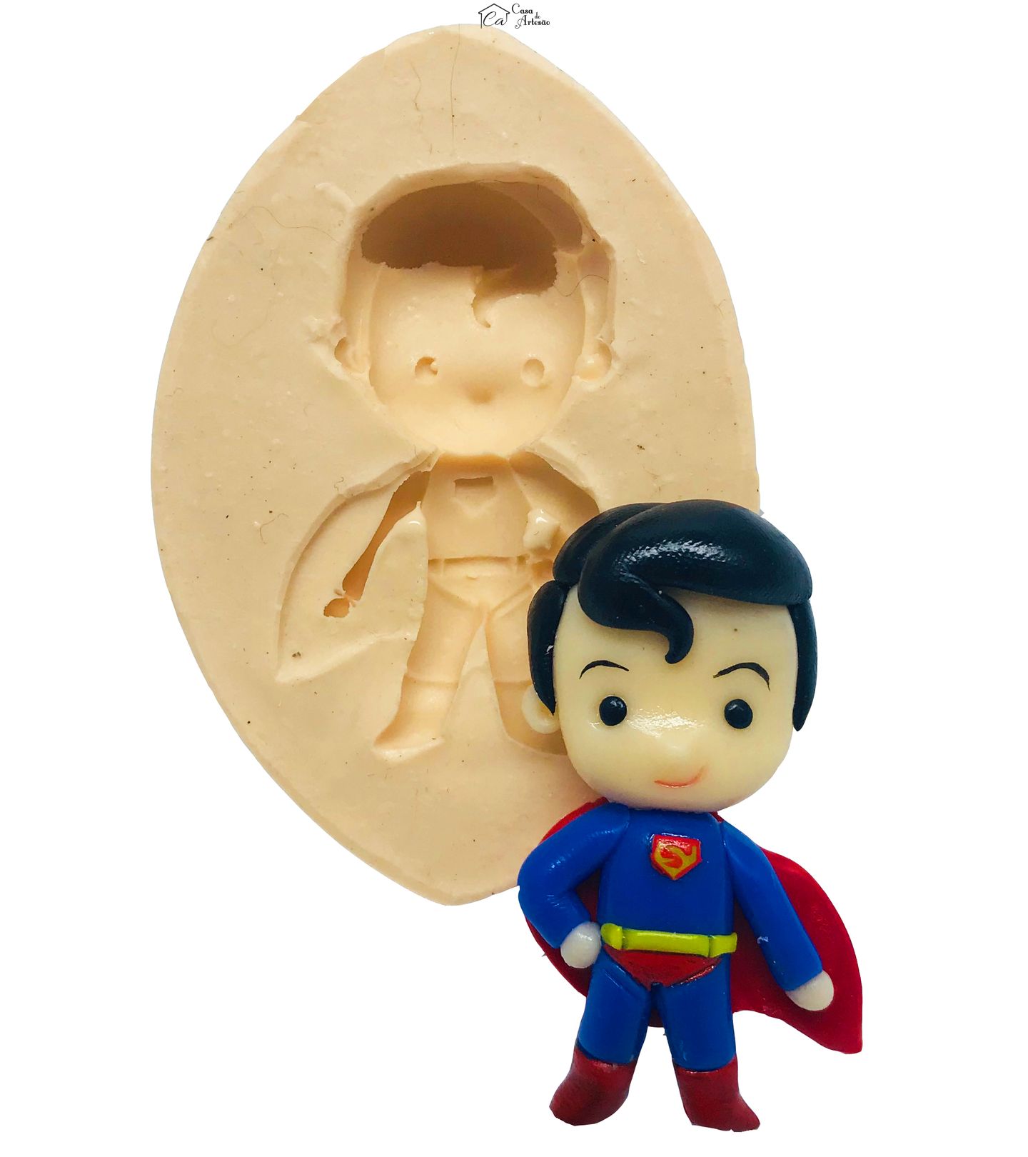 Molde de silicone - Liga da Justiça - Fofinhos - Super Homem - Medio - P497