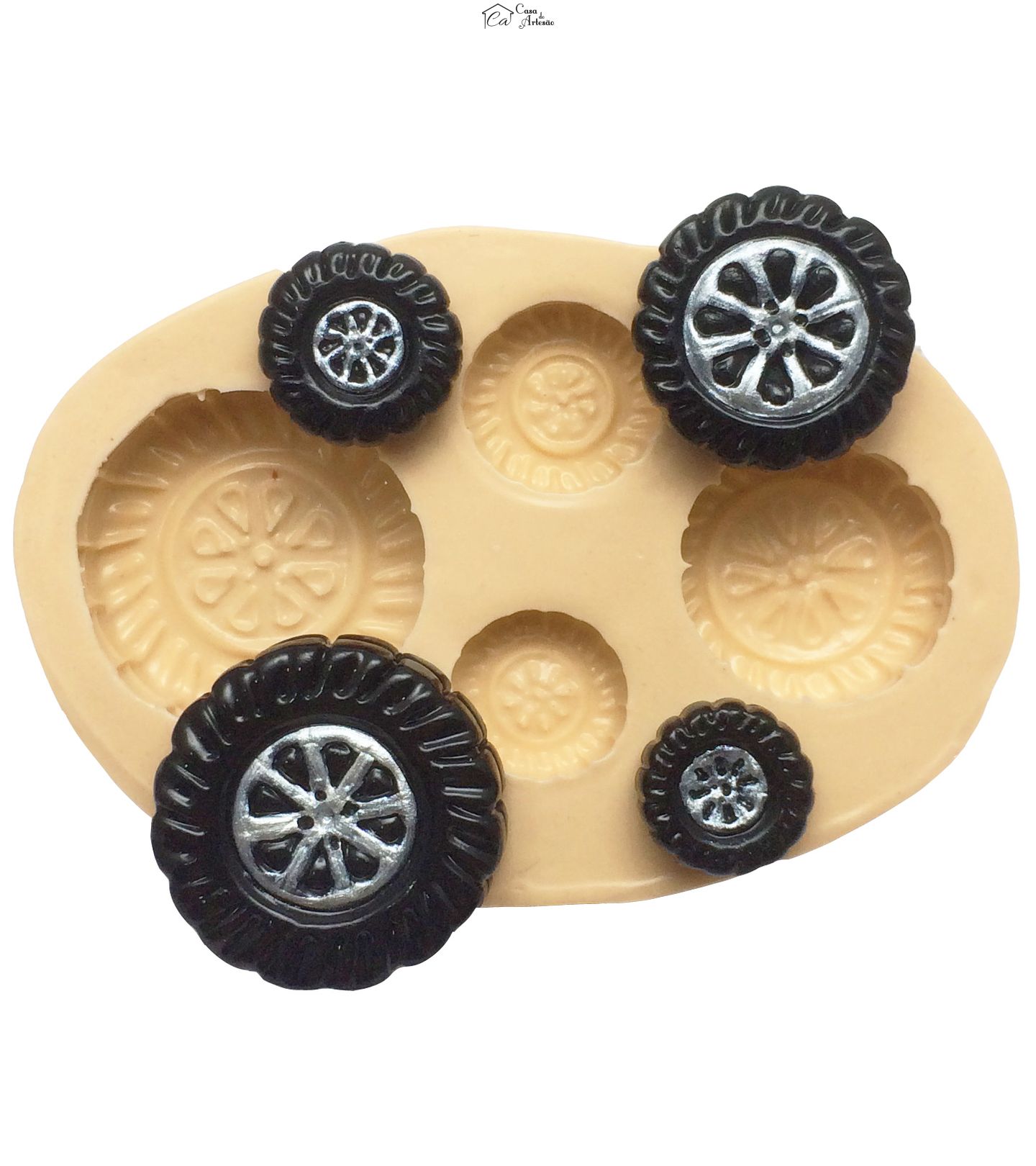 Molde de silicone - Hot Wheels - Roda - 04 Tamanhos - P230
