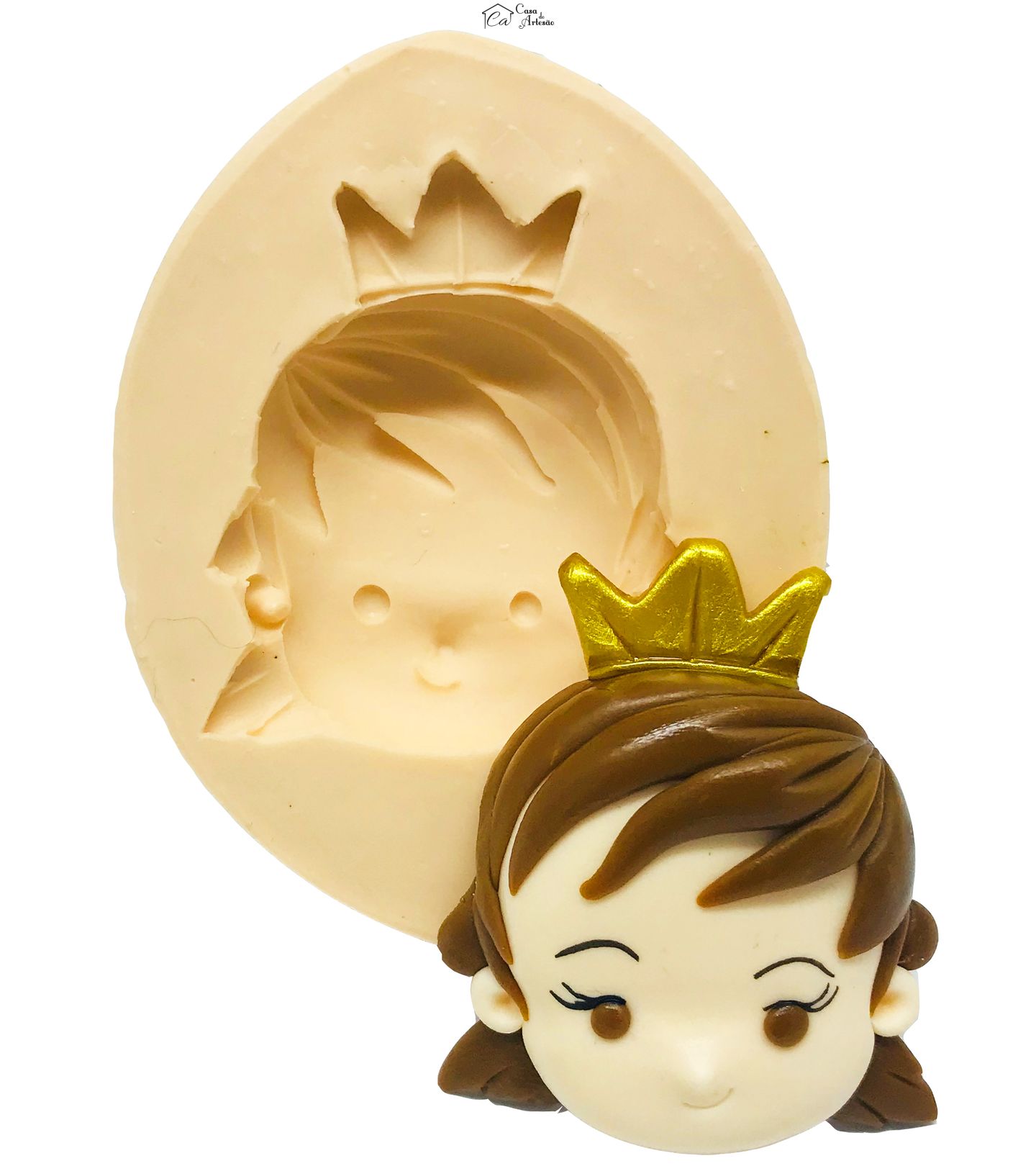 Molde de silicone - Clash Royale - Rosto Princesa Baby - Grande - P502