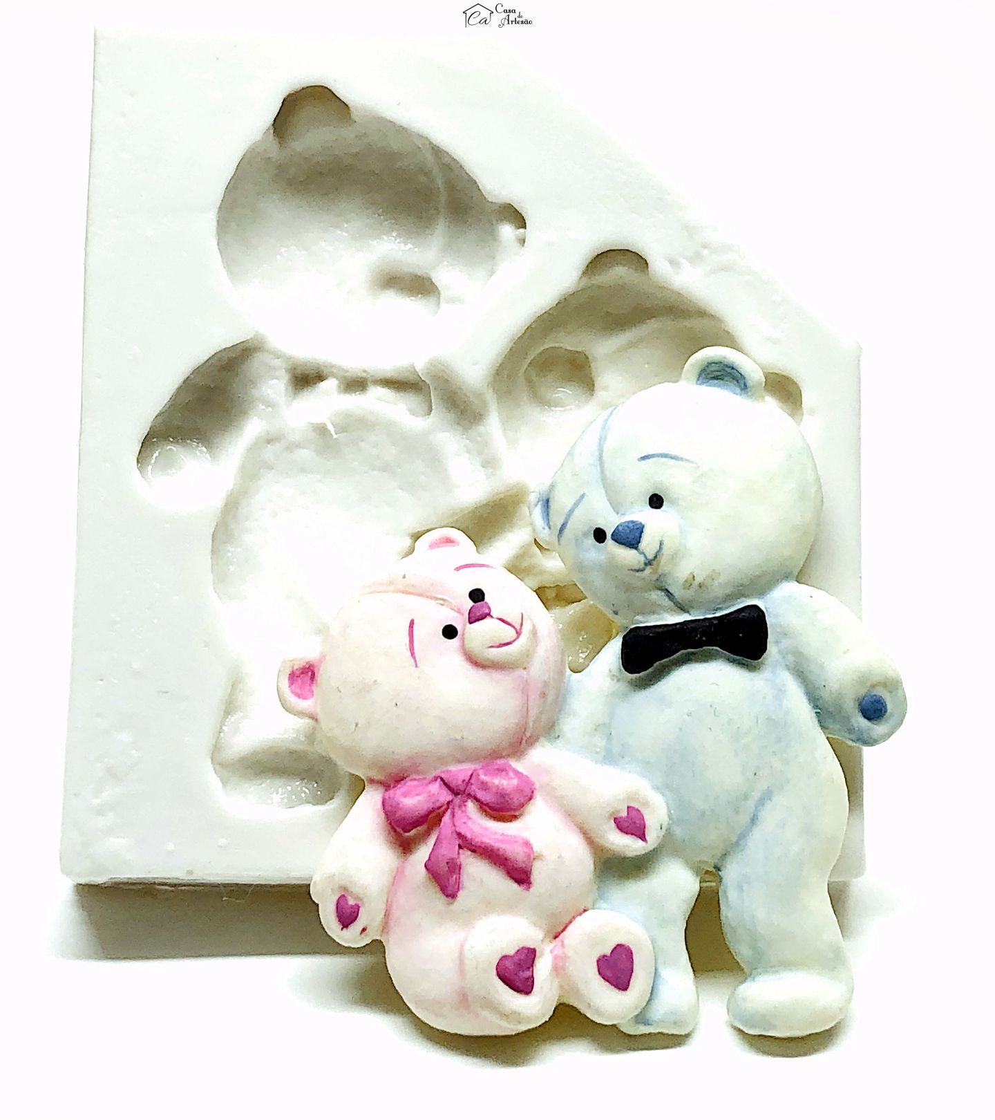 Molde de silicone - Casal de Ursos - P117/P1021
