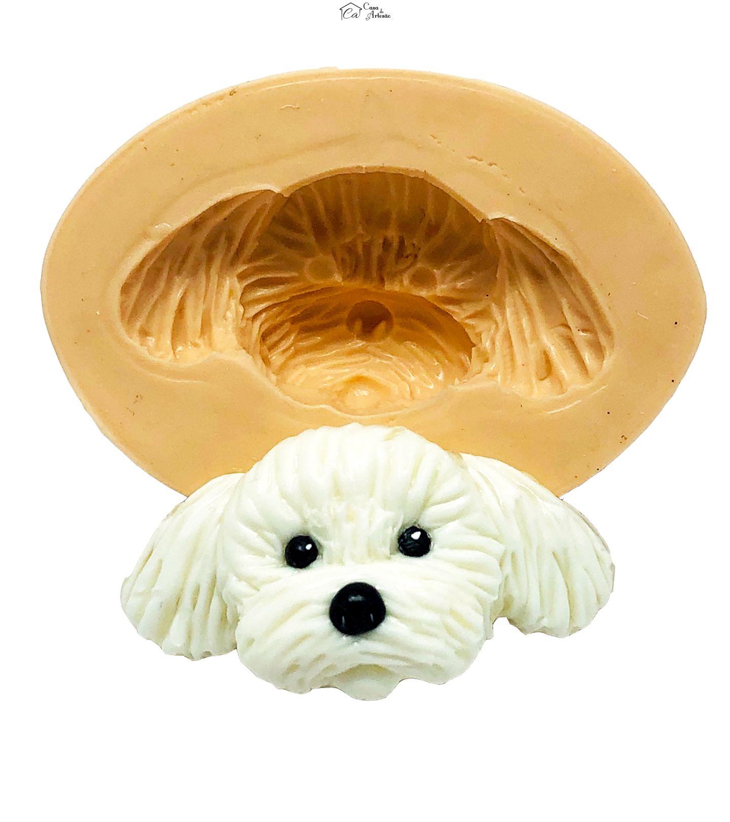 Molde de silicone - Cachorro - Rosto Poodle - Medio - P843