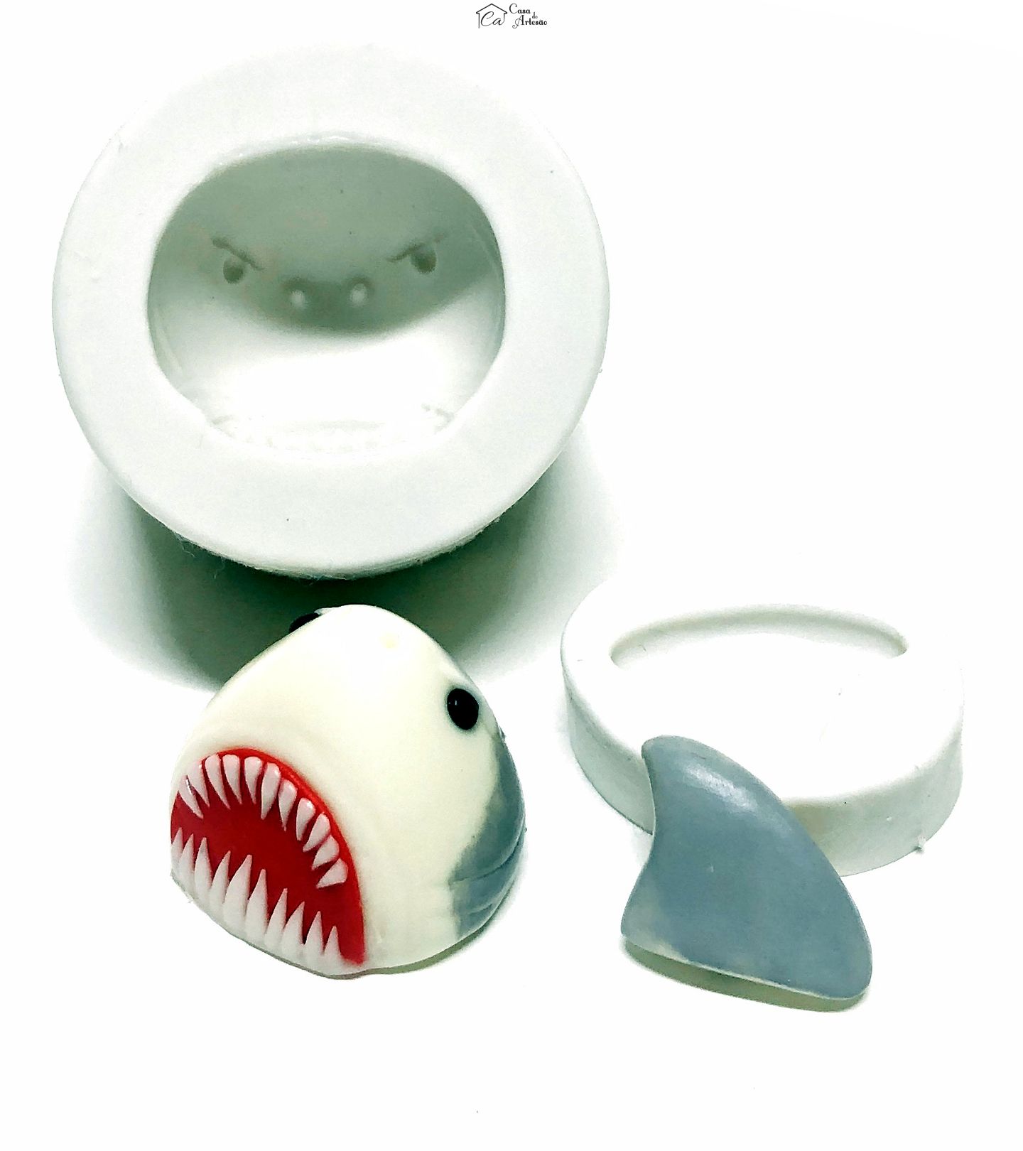 Molde de silicone - Tubarao II - Cabeça e Barbatana Media - P1054