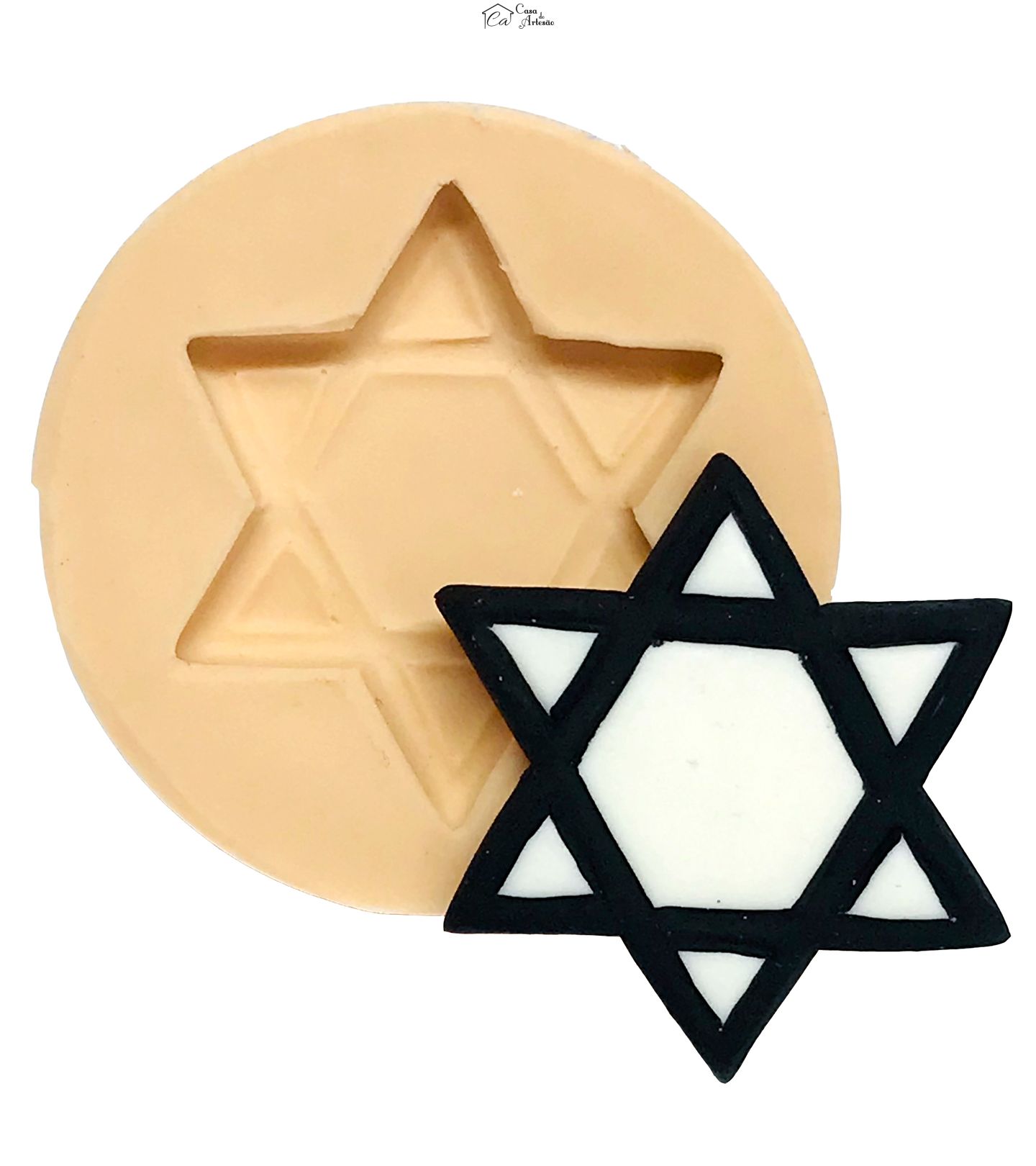 Molde de silicone - Simbolo Judaico - Estrela de Davi - Pequena - P534
