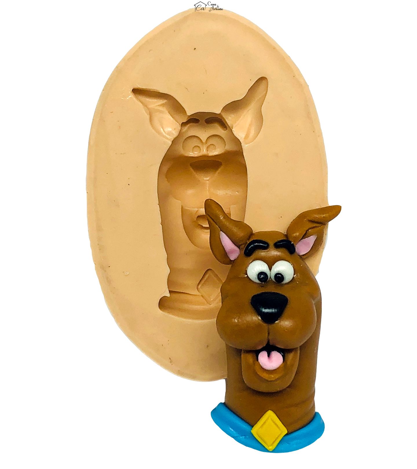 Molde de silicone - Scooby Doo - Rosto Scooby Doo - Medio - P752