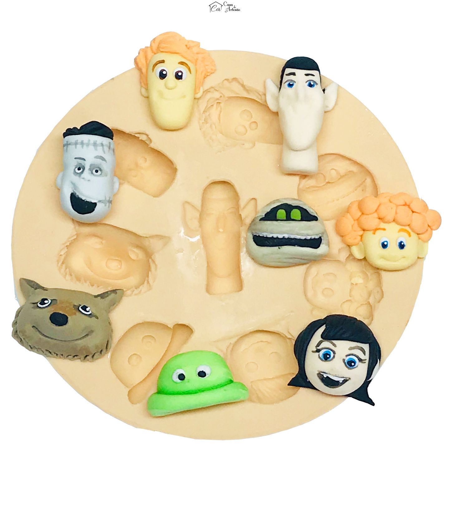 Molde de silicone - Hotel Transilvania - Rosto Personagens - Pequeno - P555