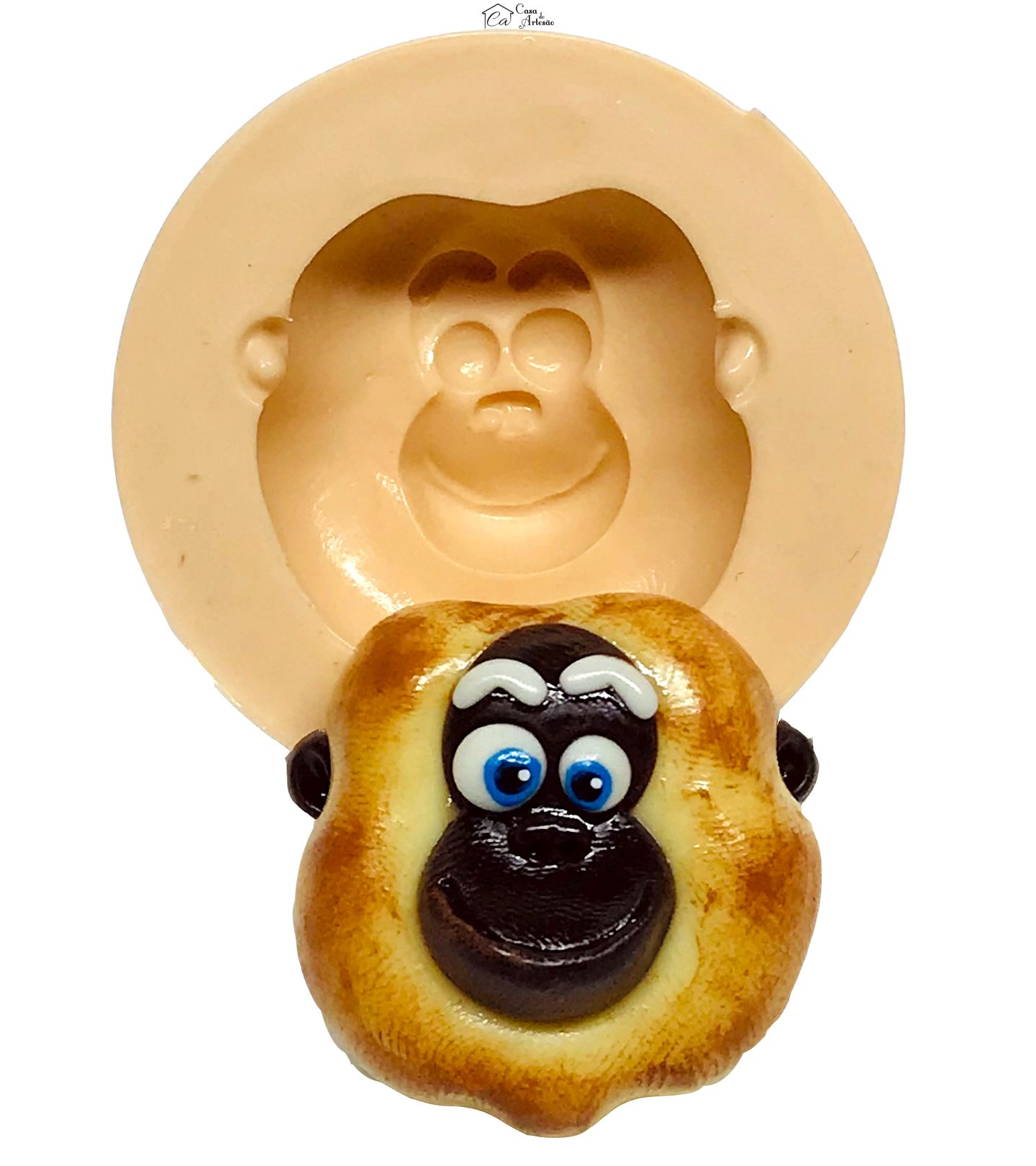 Molde de silicone - Kung Fu Panda - Rosto Mestre Monkey - Medio - P601