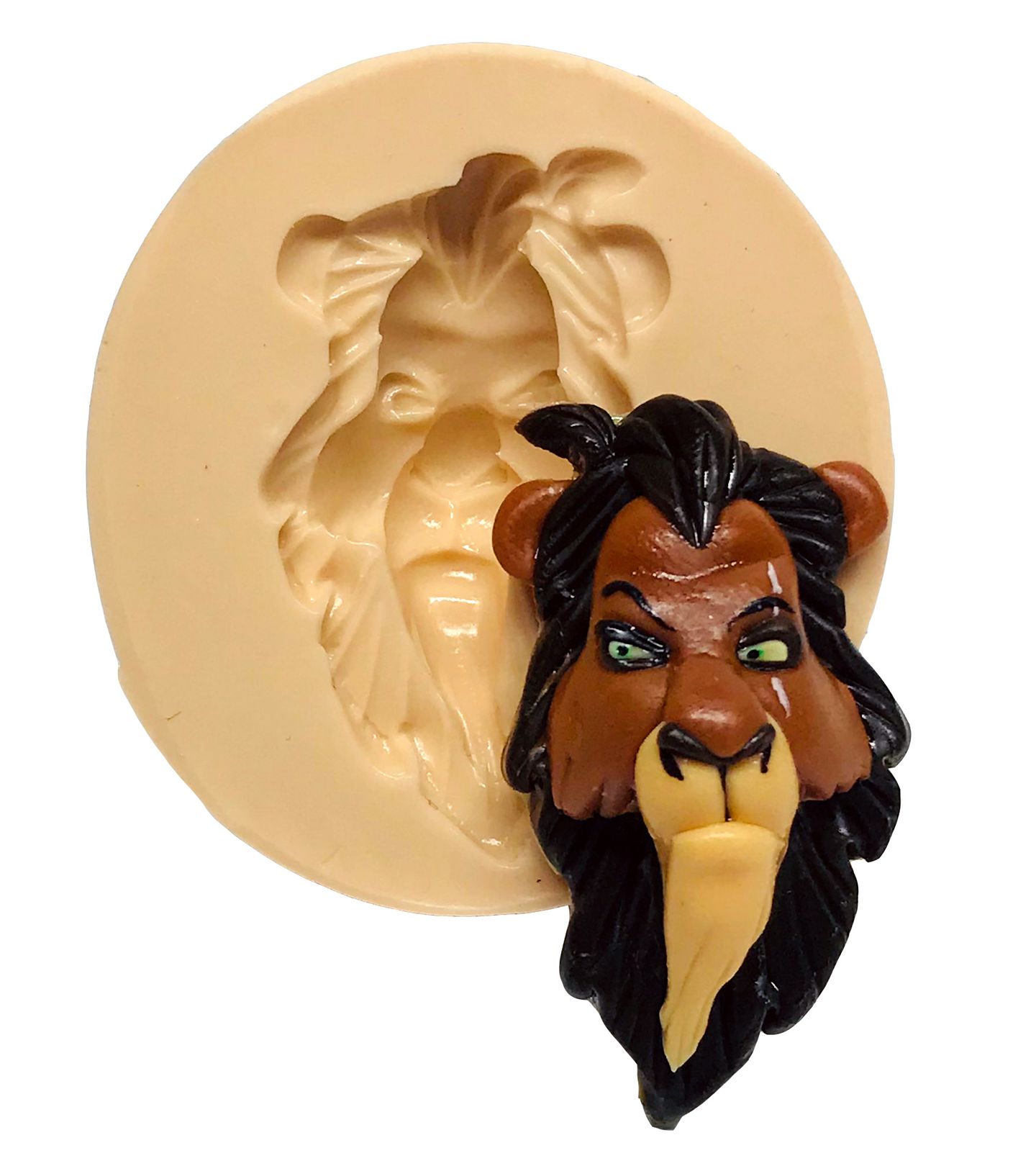 Molde de silicone - Rei Leão - Rosto Scar - Pequeno - P597