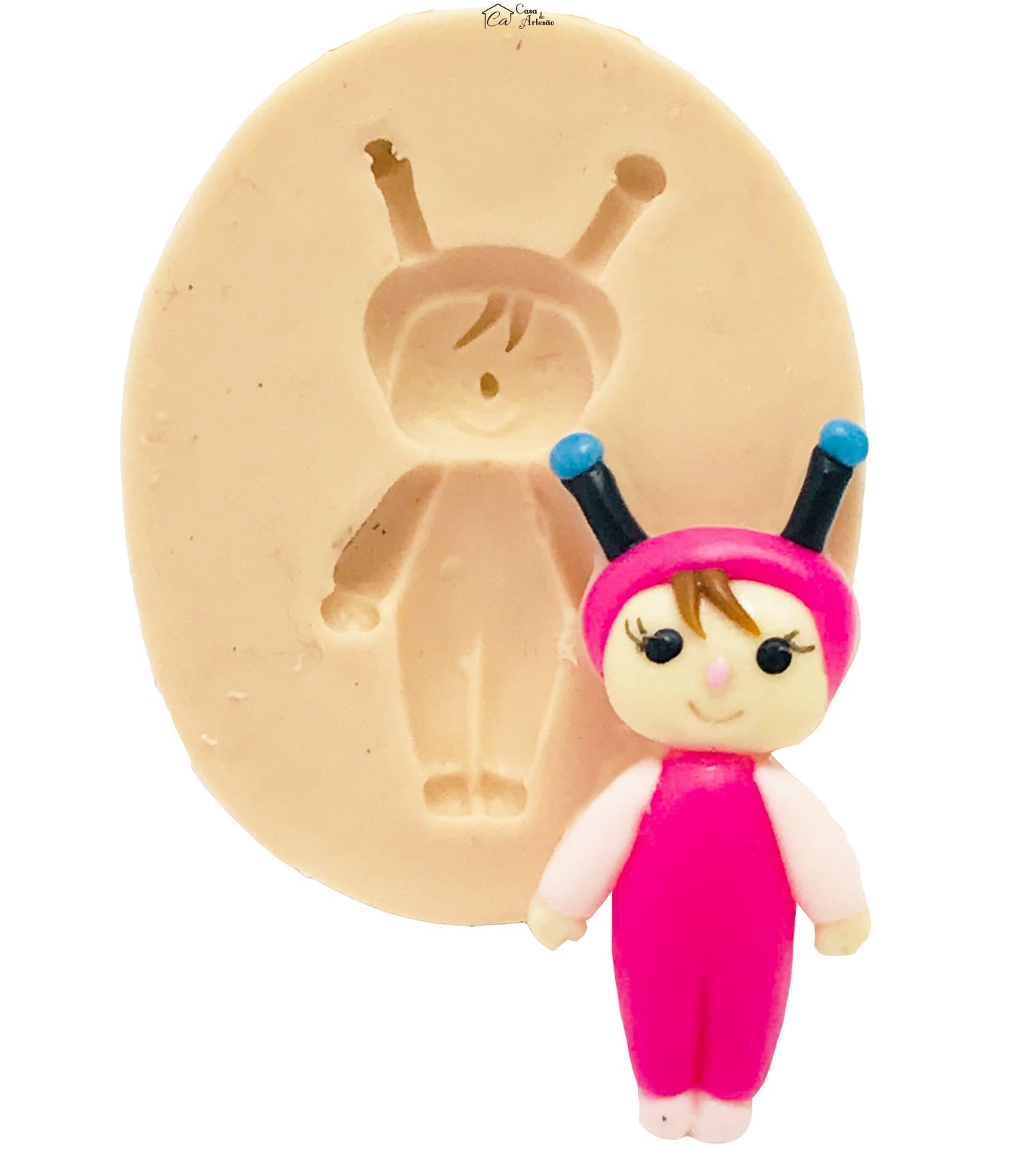 Molde de silicone - Me too Doll - Angela com Antena - Pequena - P444