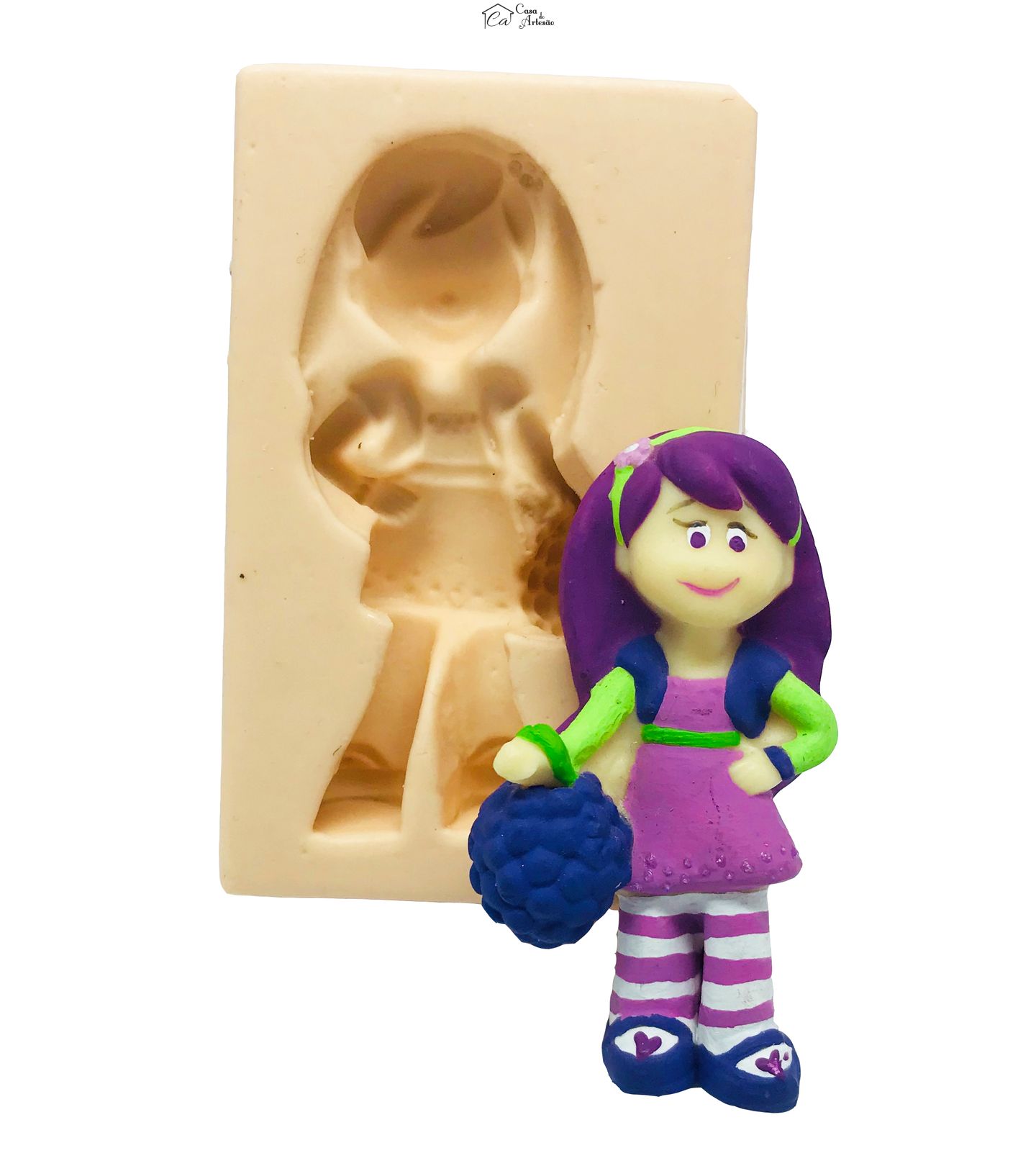 Molde de silicone - Menina Uvinha - P115