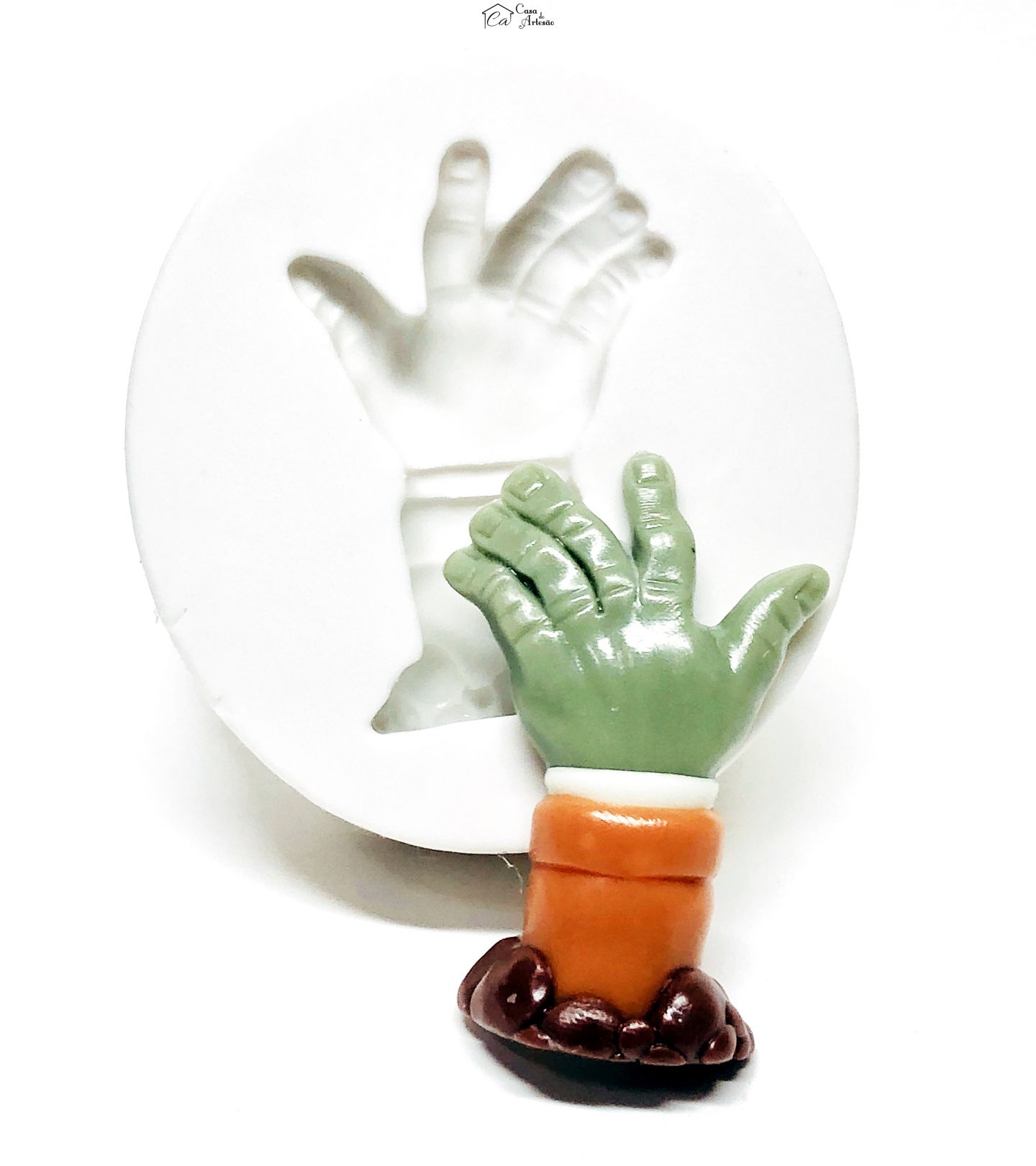 Molde de silicone - Plantas vs Zumbis - Mao Zumbi - Grande - P1060
