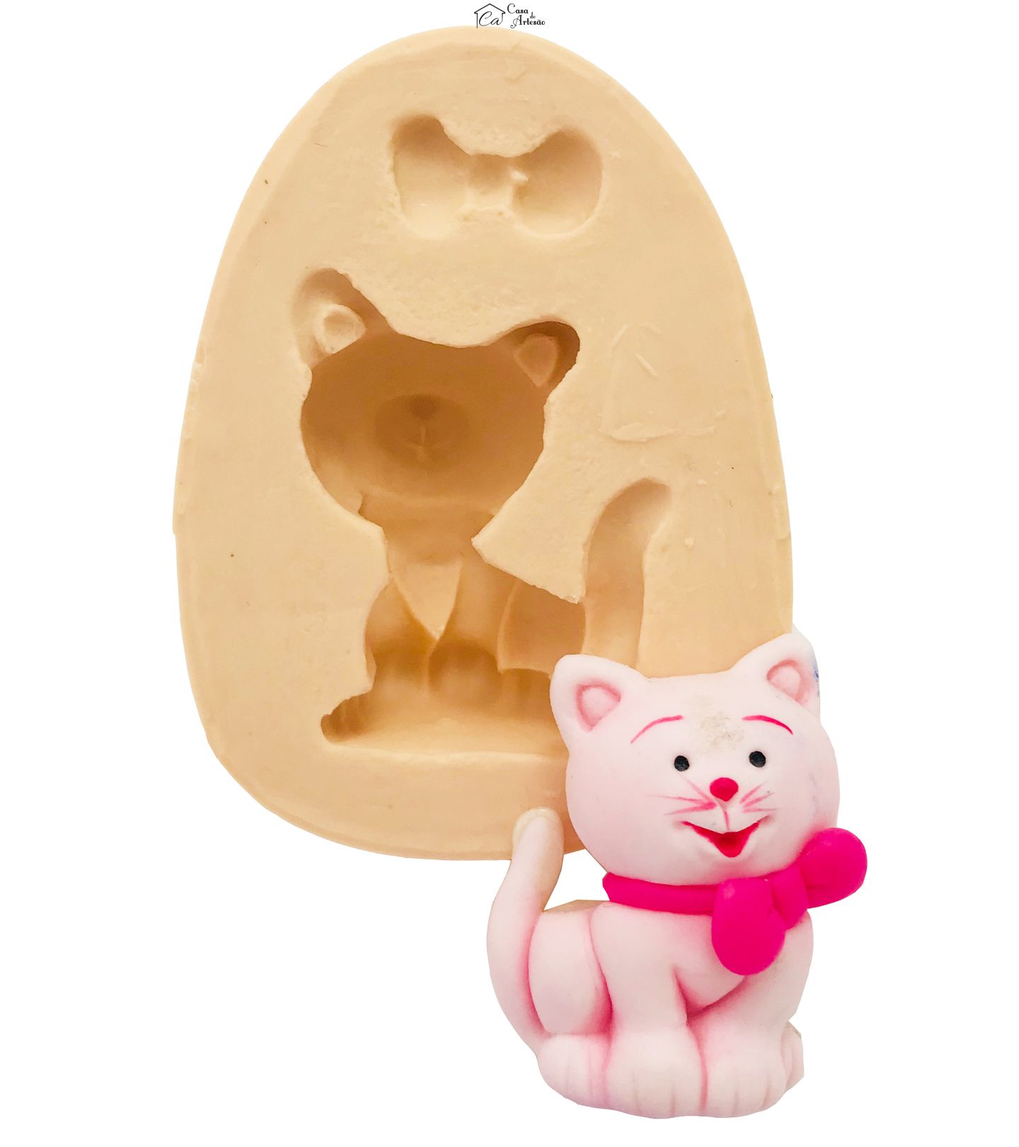Molde de silicone - Gata com Laço