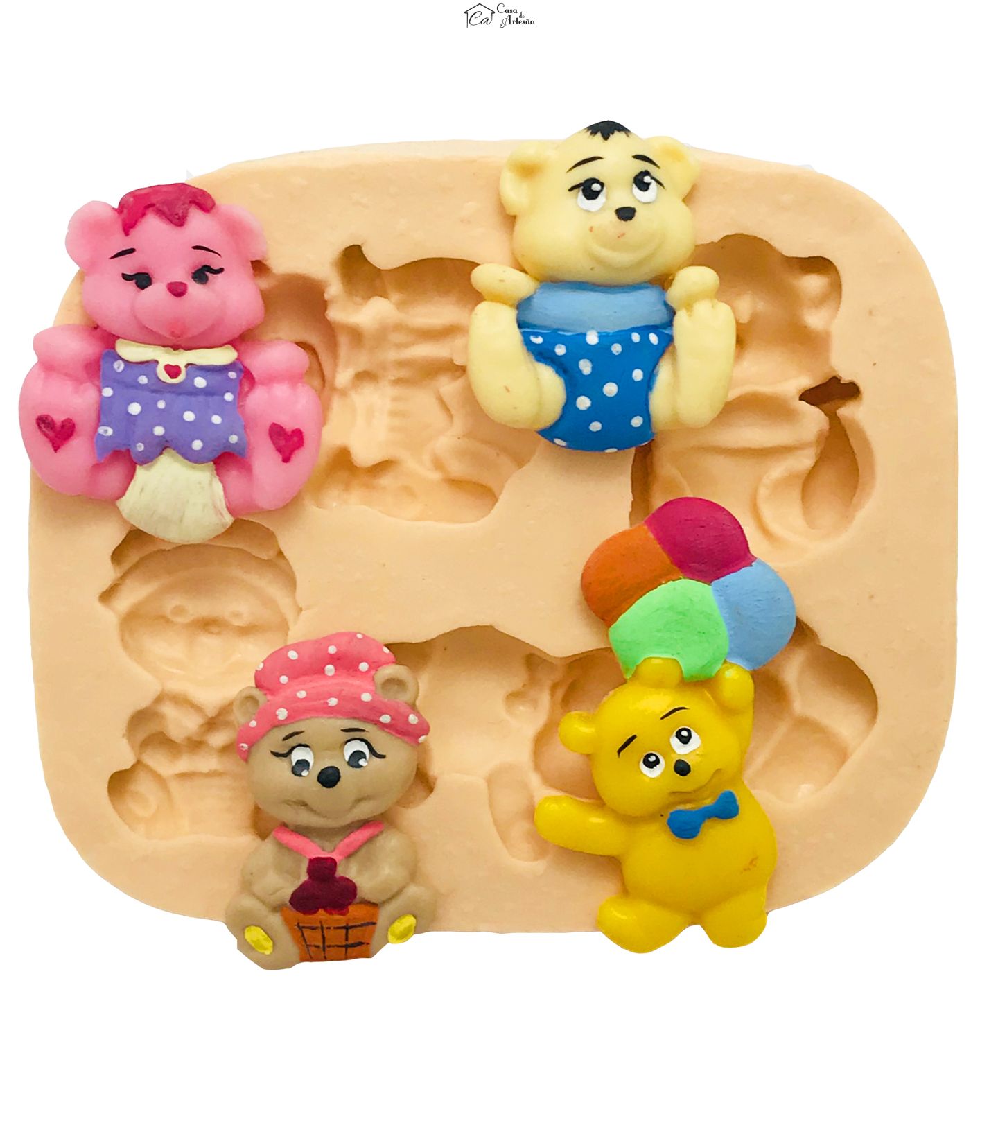 Molde de silicone - Kit Ursinhos  - P28