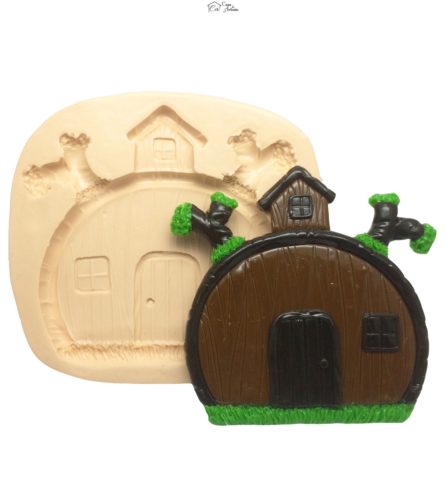 Molde de silicone - Masha e o Urso - Casa do Urso XGG - PE