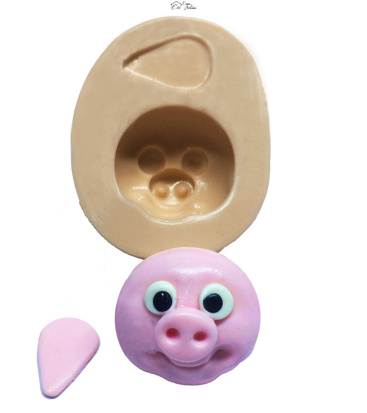 Molde de silicone - Fazendinha - Rosto Porco - P310