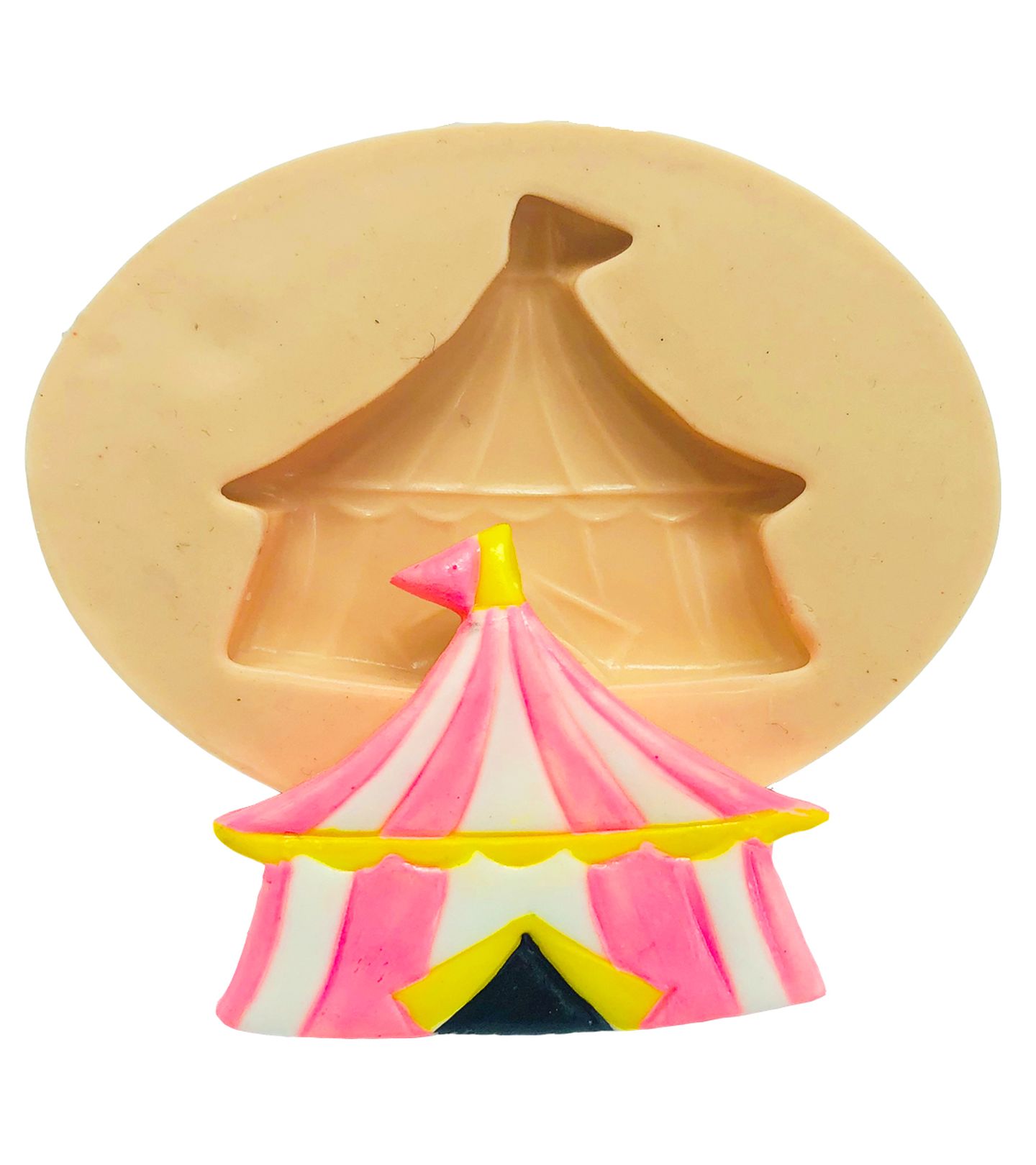 Molde de silicone - Circo Rosa - Tenda - Pequena - P819