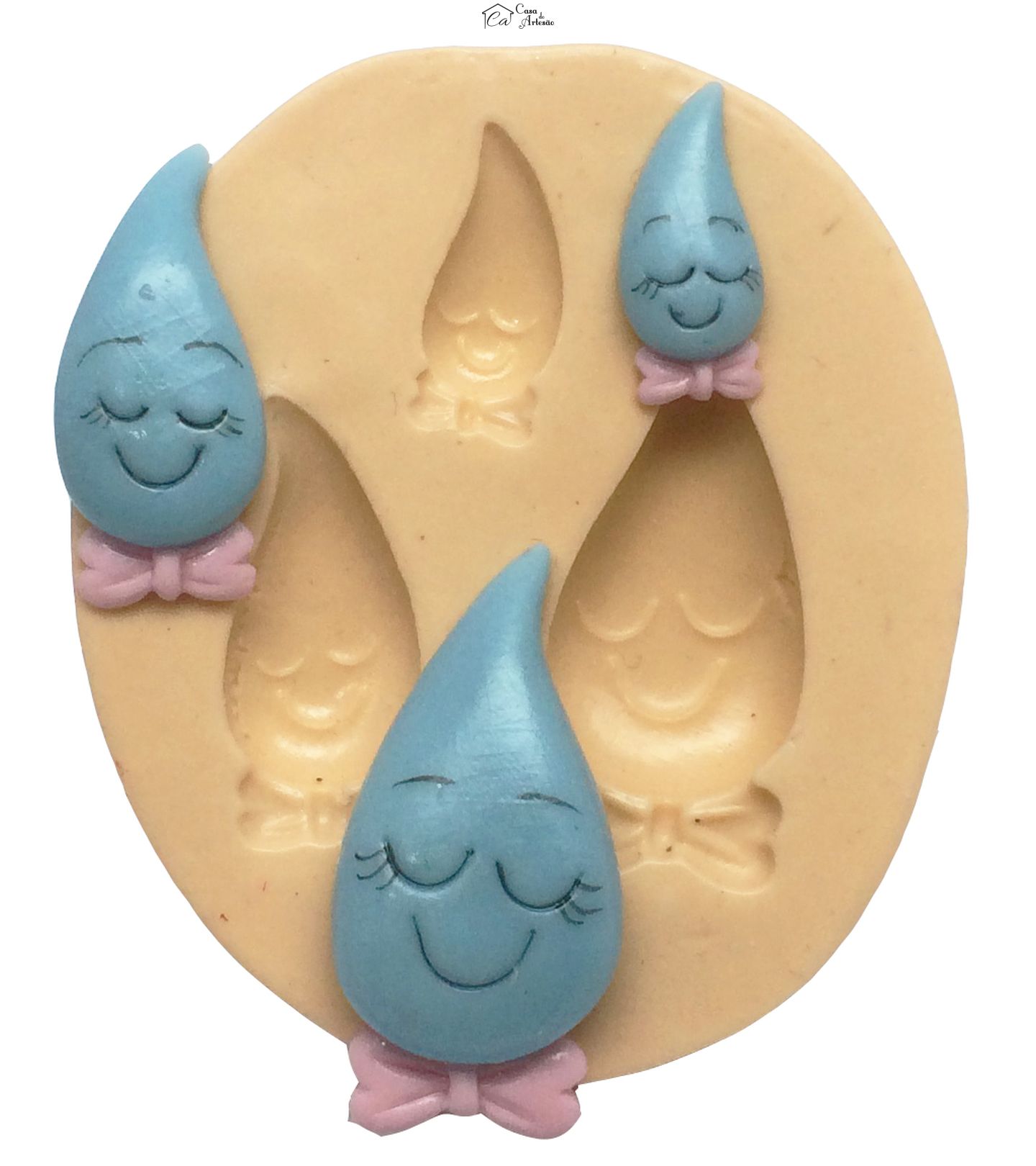 Molde de silicone - Chuva de Amor  - Gotas 03 Tamanhos - P263 / P317
