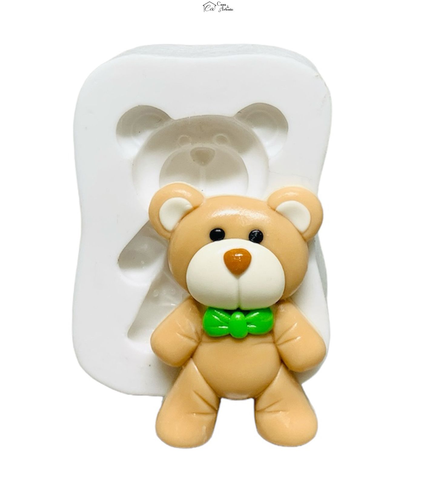 Molde de silicone - Urso com Laço II - Pequeno - P1238