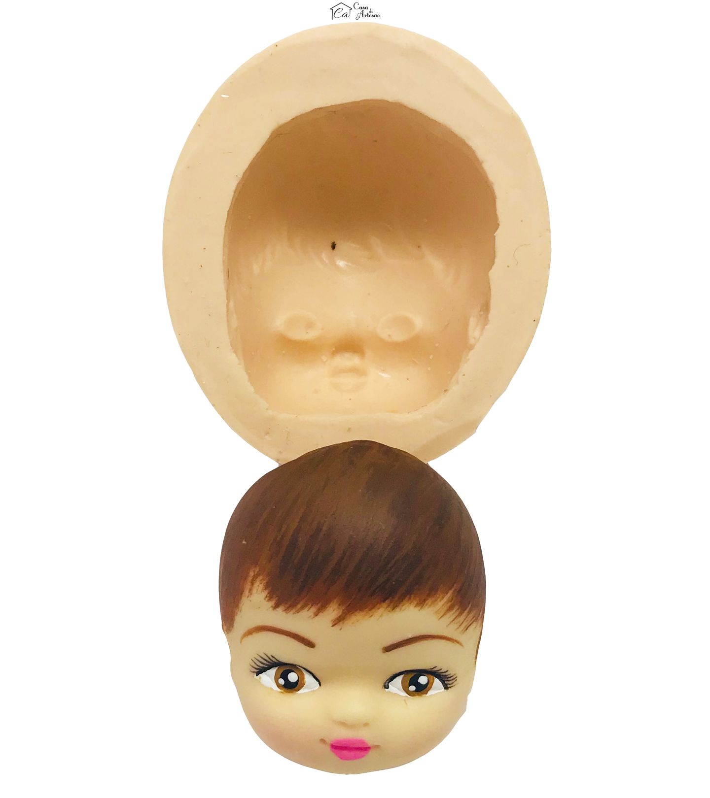 Molde de silicone - Rosto c/ Cabelos