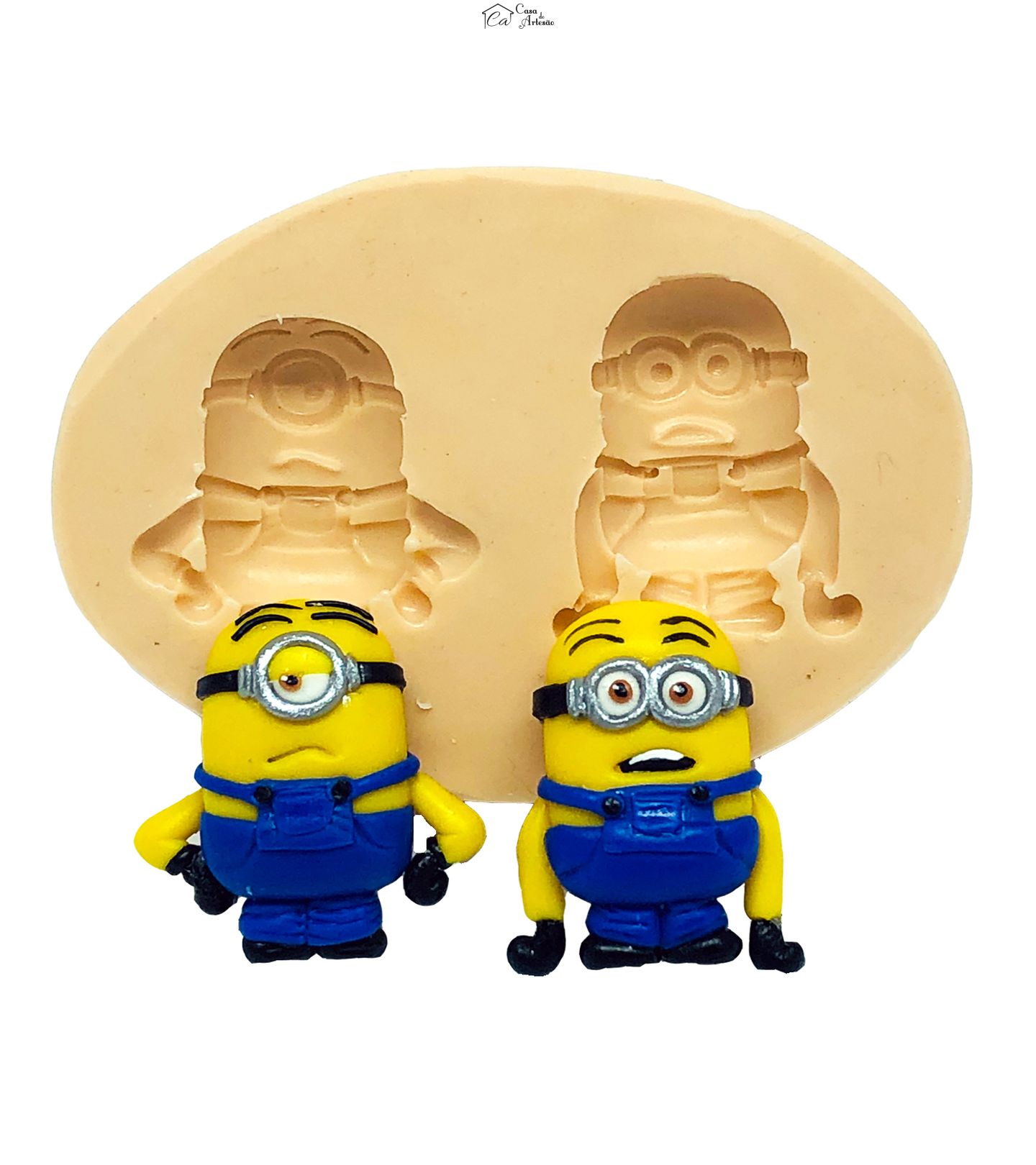 Molde de silicone - Meu Malvado Favorito - Minions Dave/Stuart - Pequeno - P763